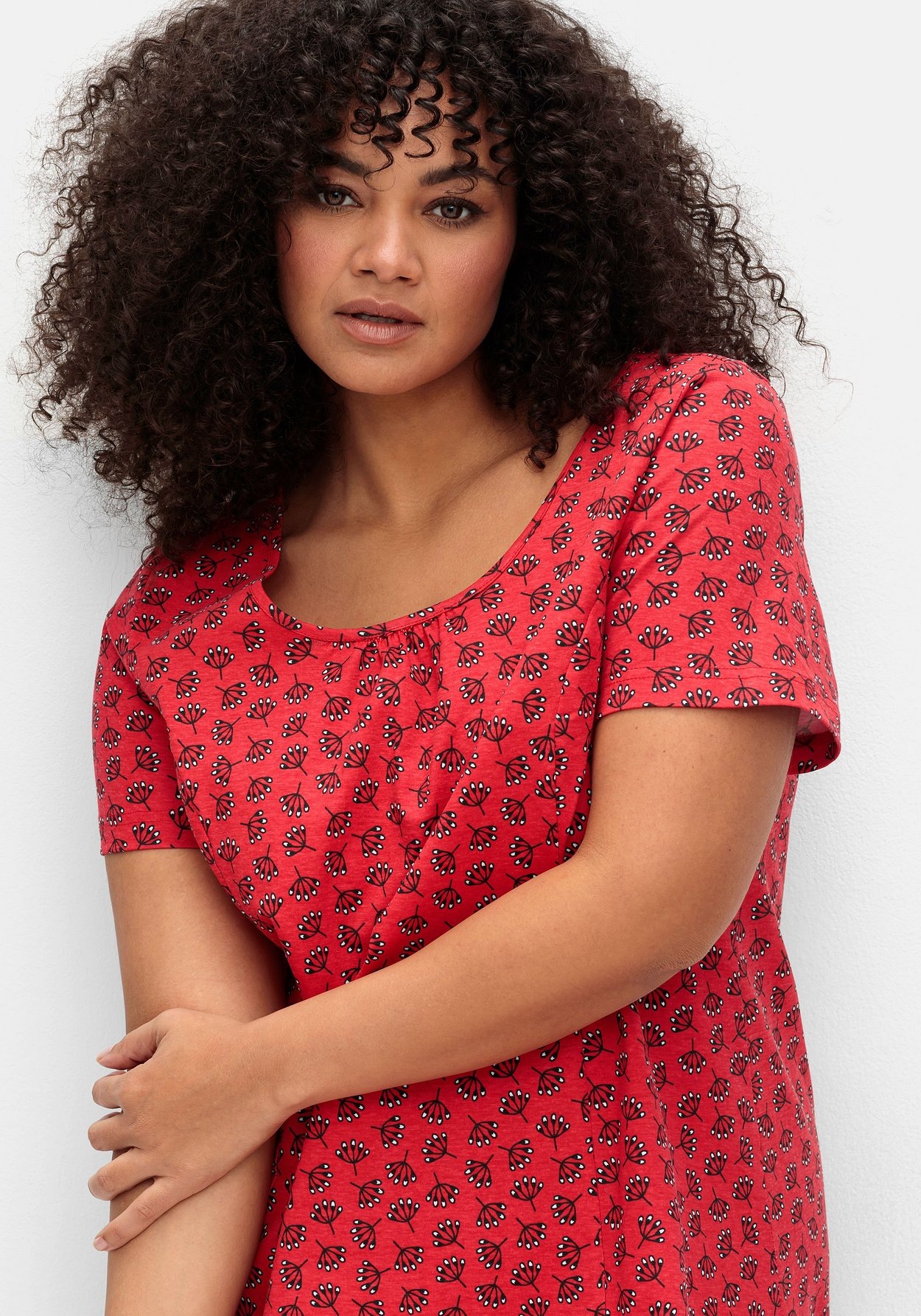 Sheego Jerseykleid »Jerseykleid mit schwingendem Rockteil«