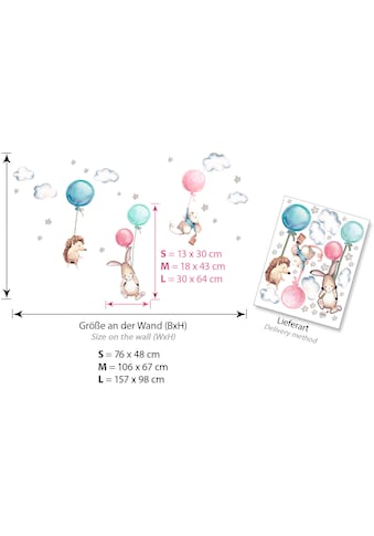 little DECO Wandtattoo »Little Deco Wandtattoo Igel Maus und Hase mit Luftballon« kaufen