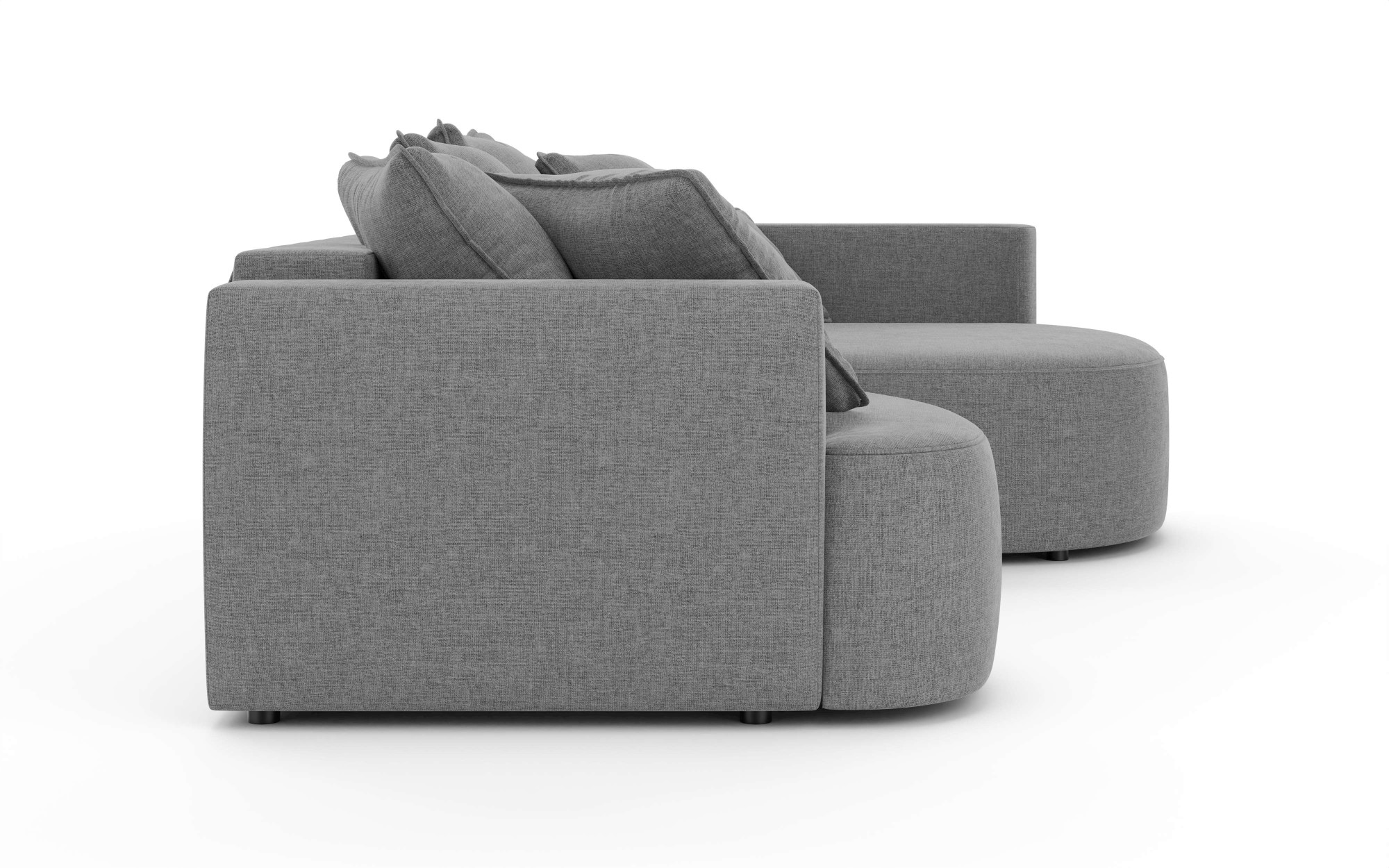 INOSIGN Ecksofa »Kahekili, Schlafsofa mit Bettkasten, Maße B/T/H: 255/181/90/ cm«, L-Form mit Wellenunterfederung, 7 Rückenkissen und 2 Zierkissen