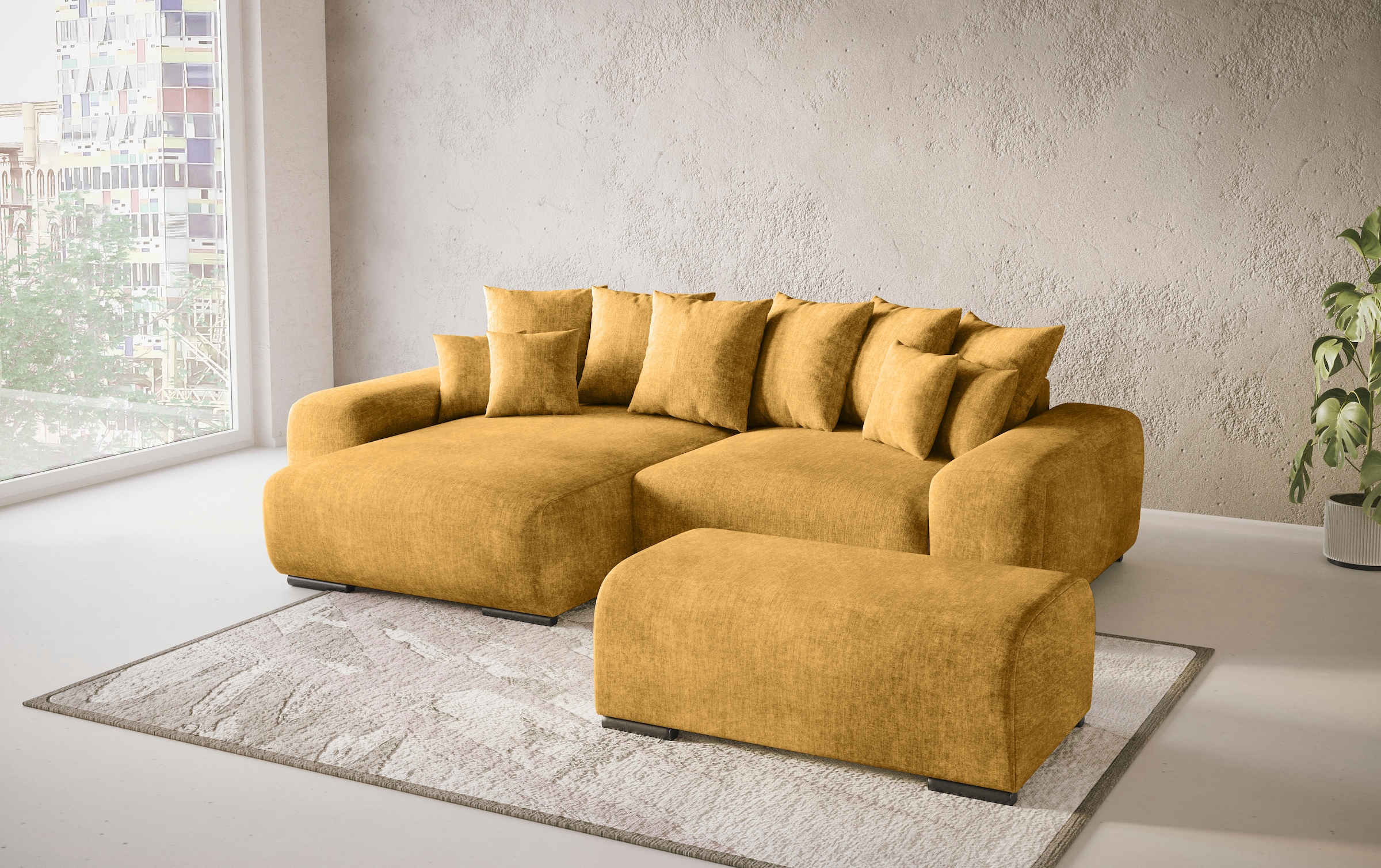 Mr. Couch Polsterecke »Sundance, L-Form«, Dauerschläfer mit Bett, Bettkasten, bis 140 kg belastbar