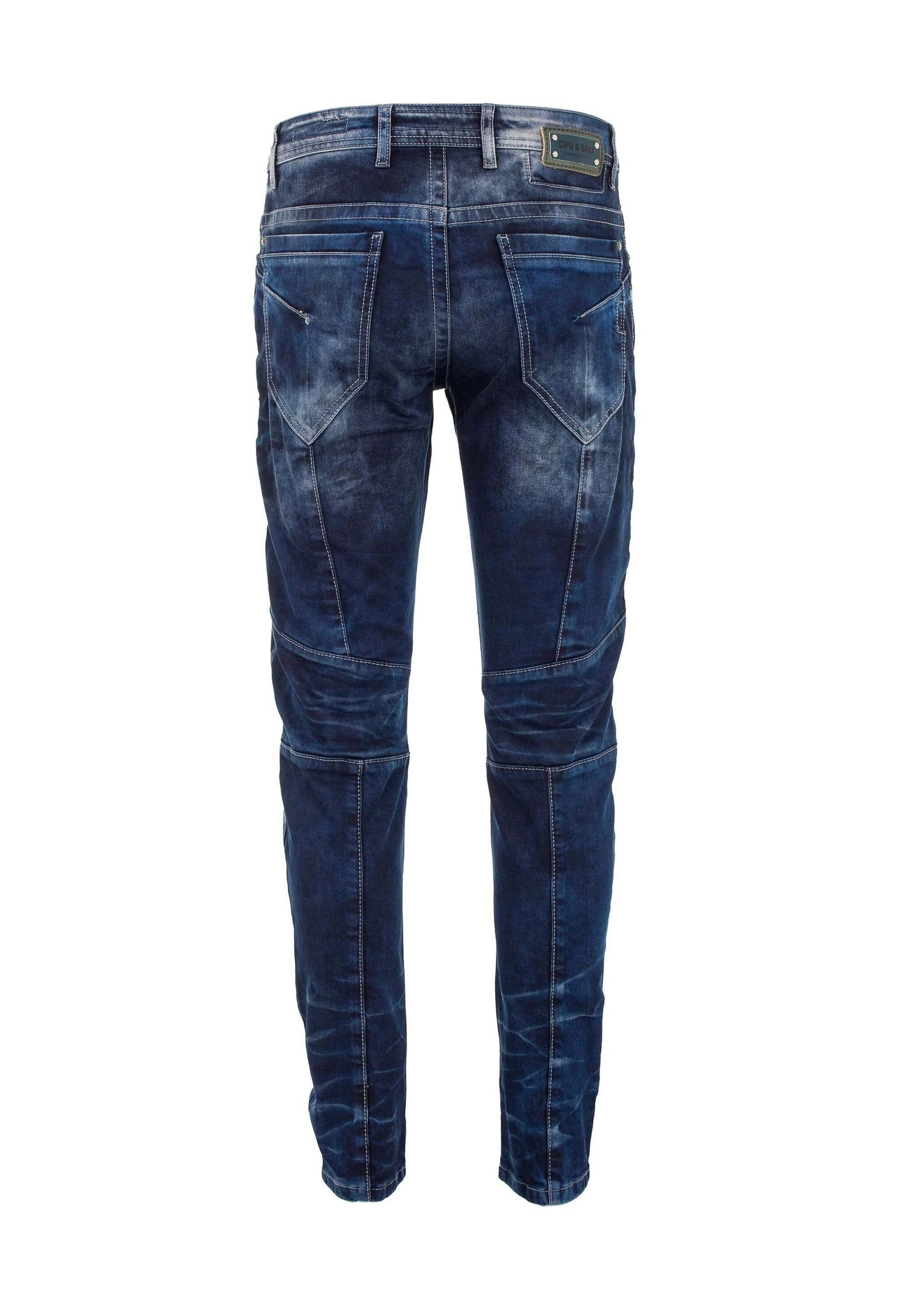 Cipo & Baxx Tapered-fit-Jeans »Cipo & Baxx Jeans« mit cooler Waschung und Ziernähten, CD-286