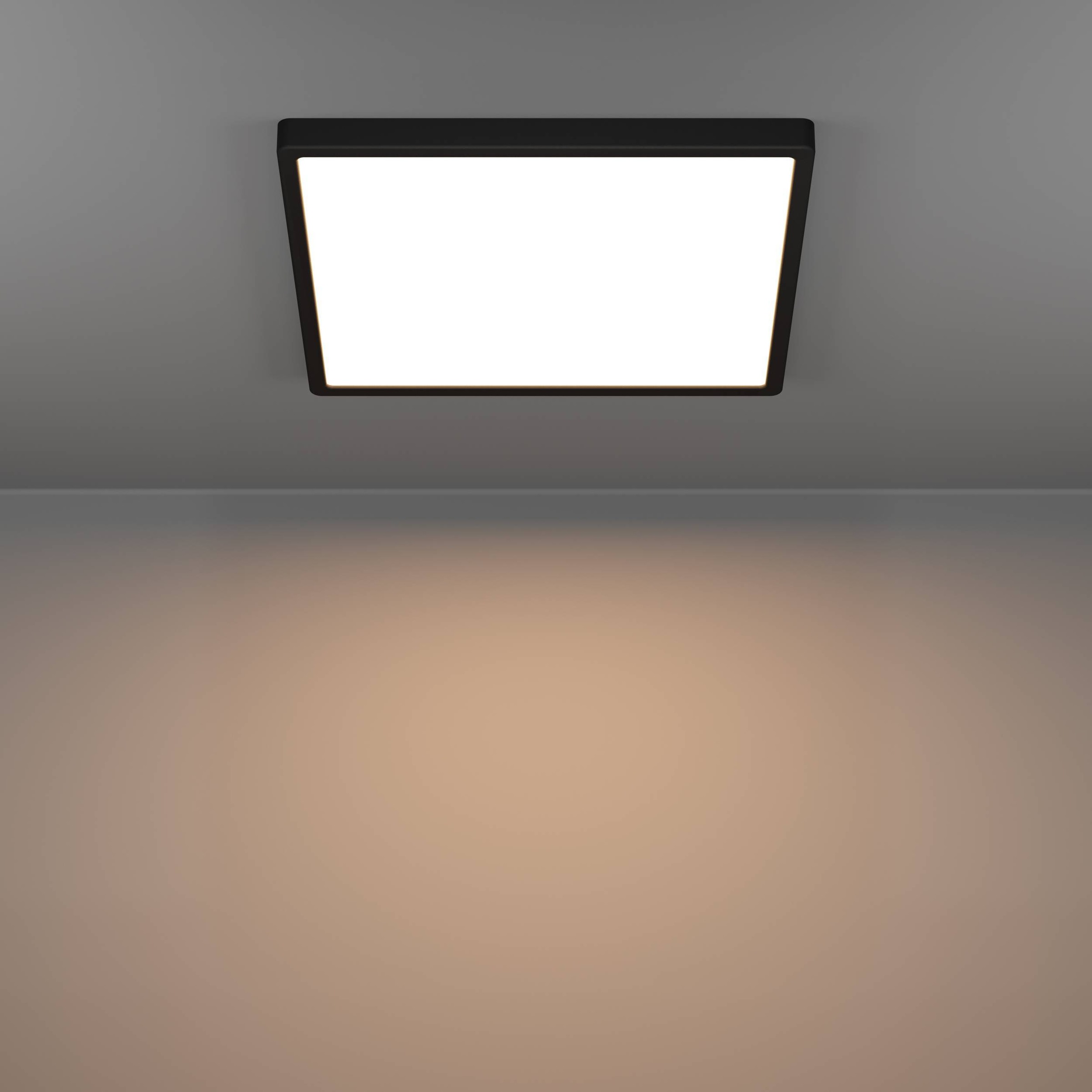 EGLO Aufbauleuchte »Fueva 6 Deckenleuchte, Aufbaulampe, Deckenbeleuchtung, Kunststoff« LED-Modul 1 Stk. Kaltweiß | Neutralweiß | Warmweiß Aufbauleuchte - L39 x B39 x H2,5 cm - schwarz - 17,5W inkl.