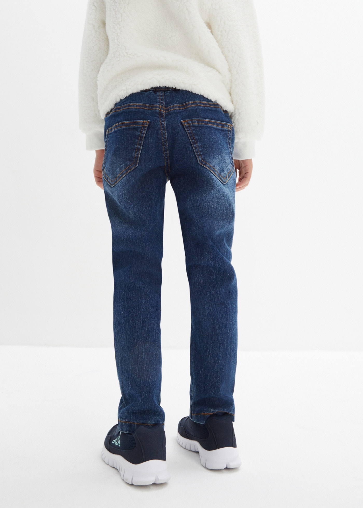 bonprix Thermojeans Regular Fit, Schlupfjeans mit Gummizug und Kordel, Baumwollfutter