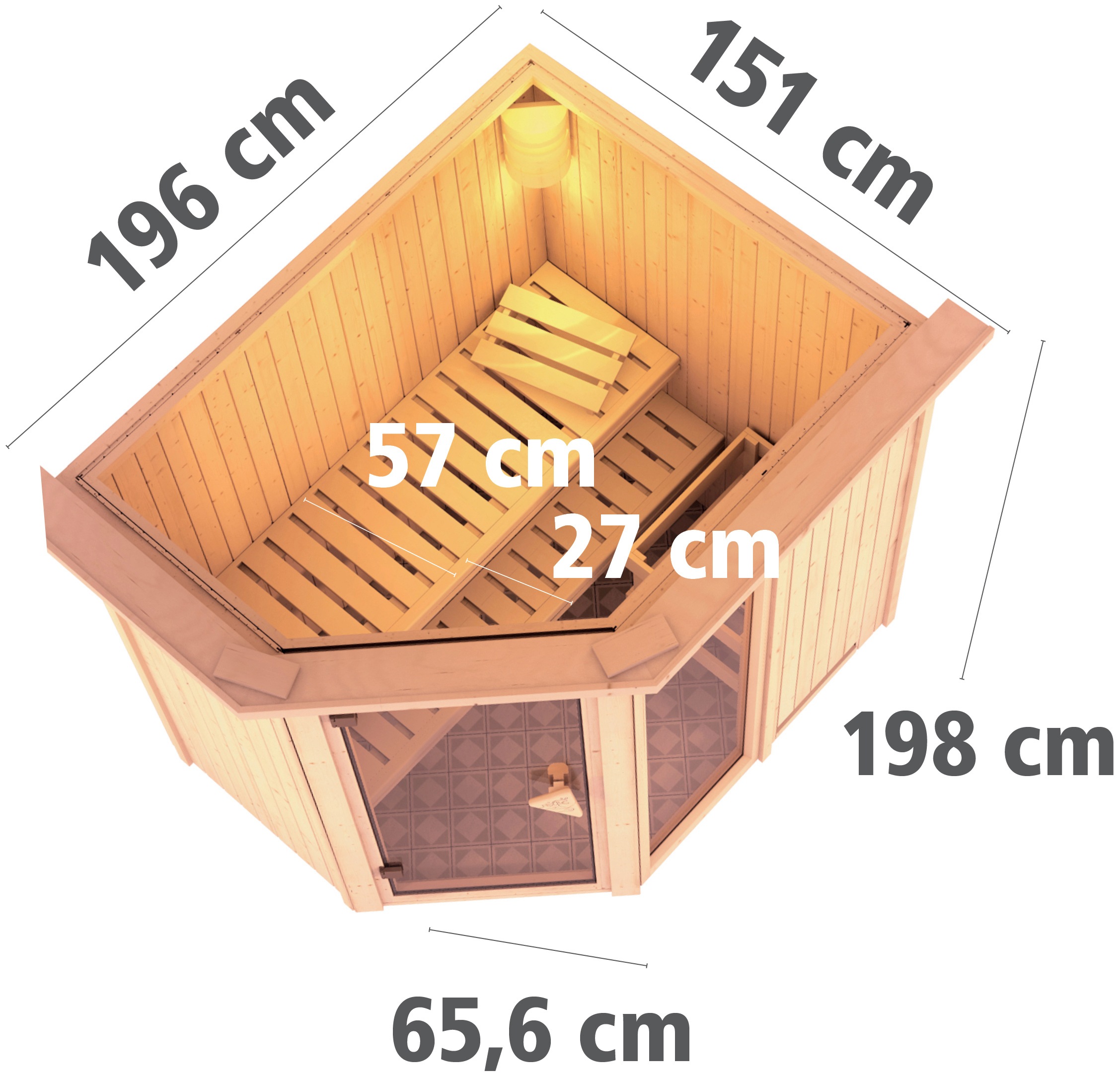 Karibu Sauna »Frigga 1« Set,  Ofen 9 KW externe Strg easy
