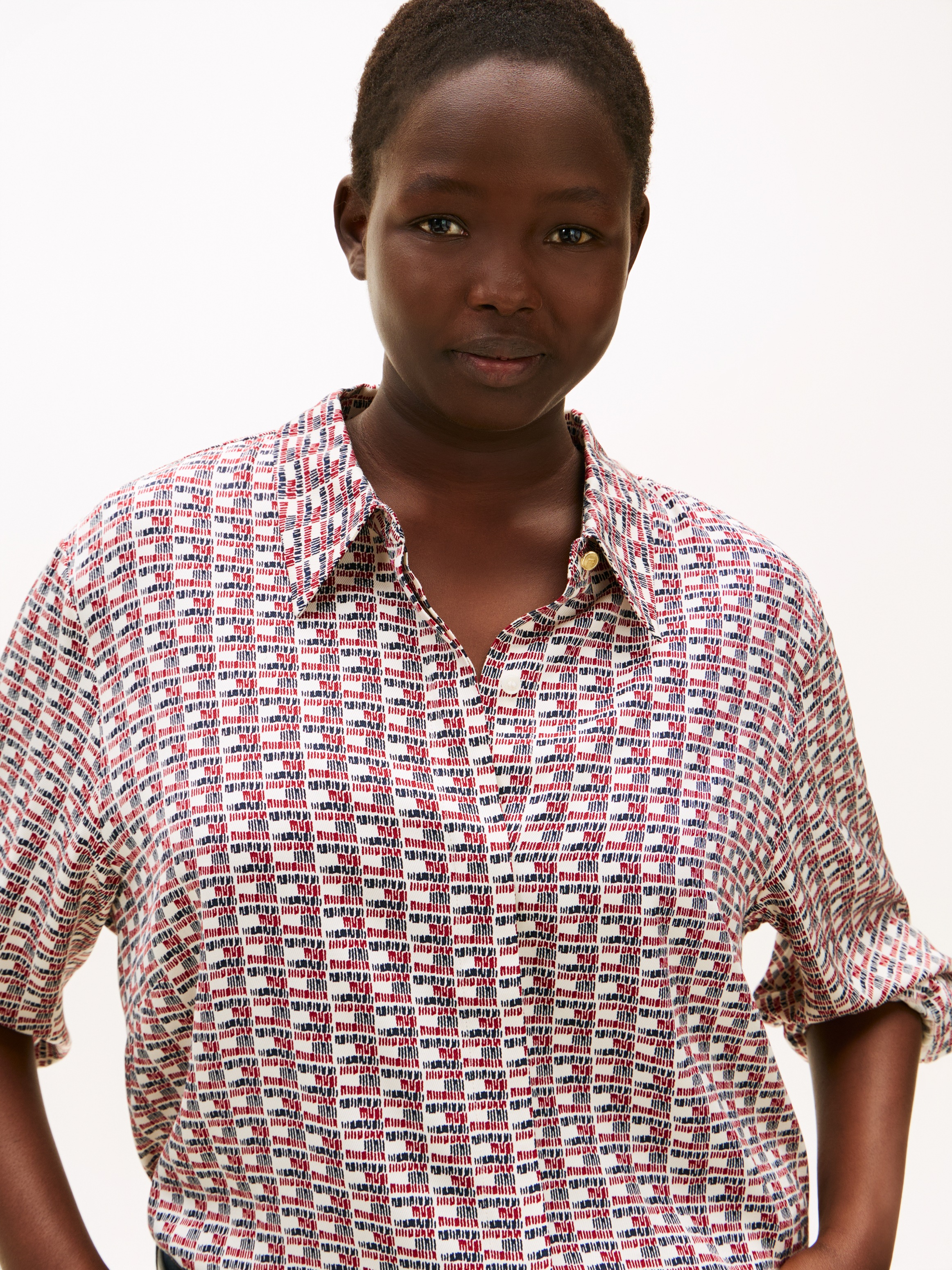 Tommy Hilfiger Curve Shirtbluse »CRV VIS TWILL LS REGULAR SHIRT« in großen Größen