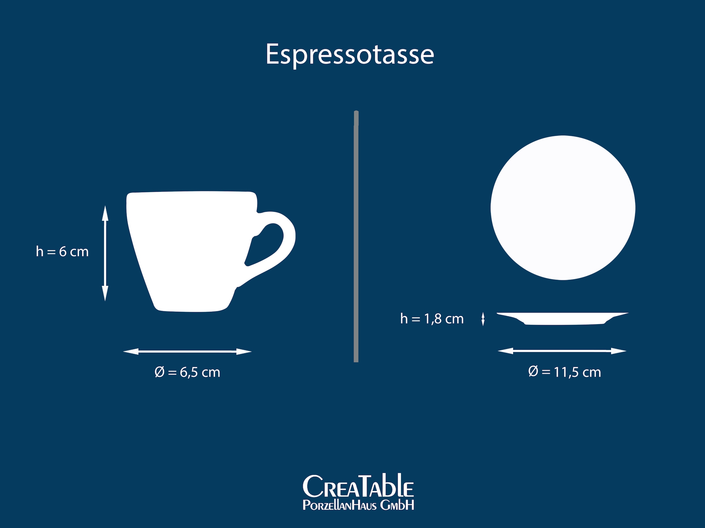 CreaTable Espressotasse »Golden Days Weiß, Espressoset, 12-tlg.« Goldfarbene Spezialglasur