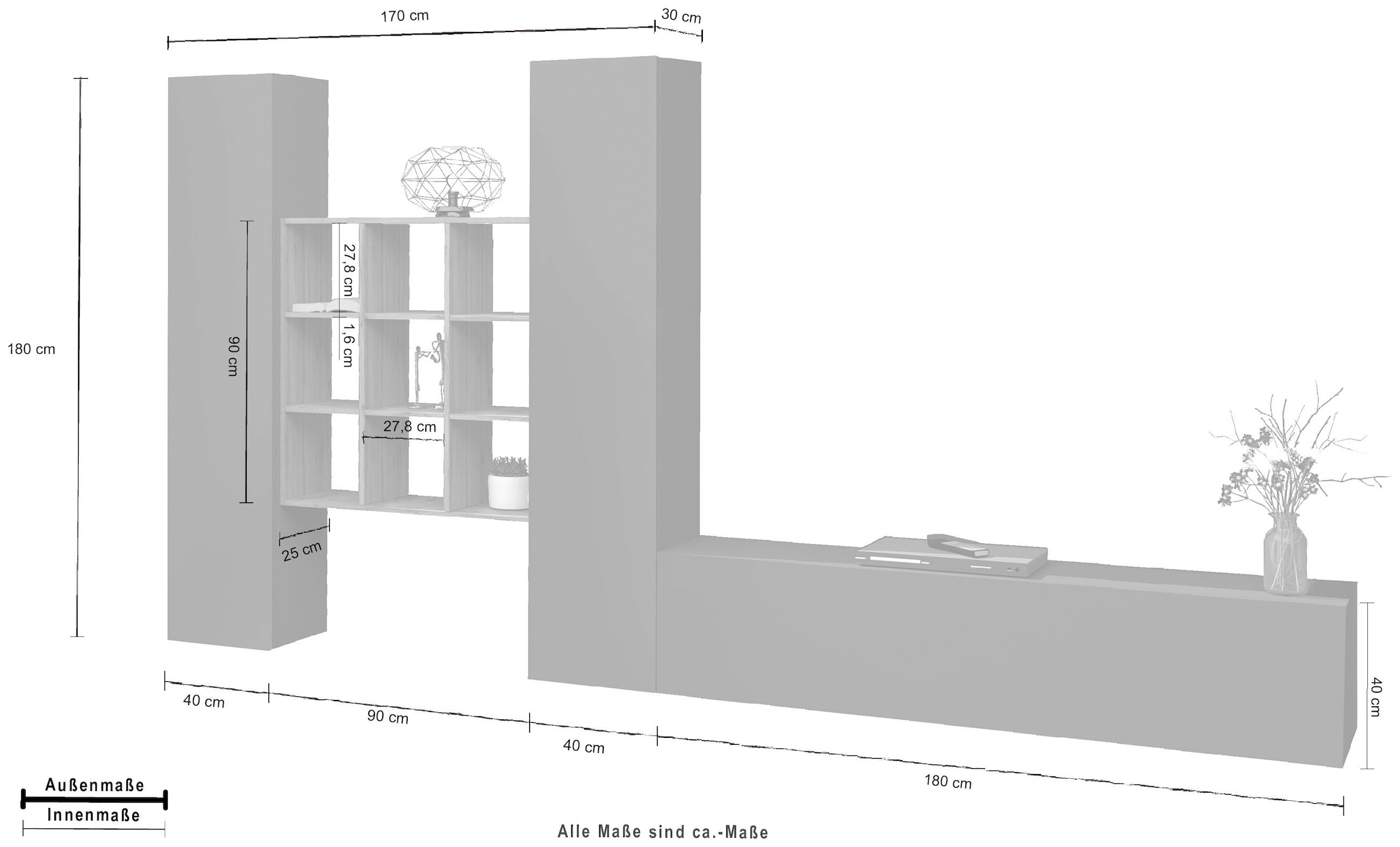 INOSIGN Wohnwand »Maruska« 1 Stk. tlg.