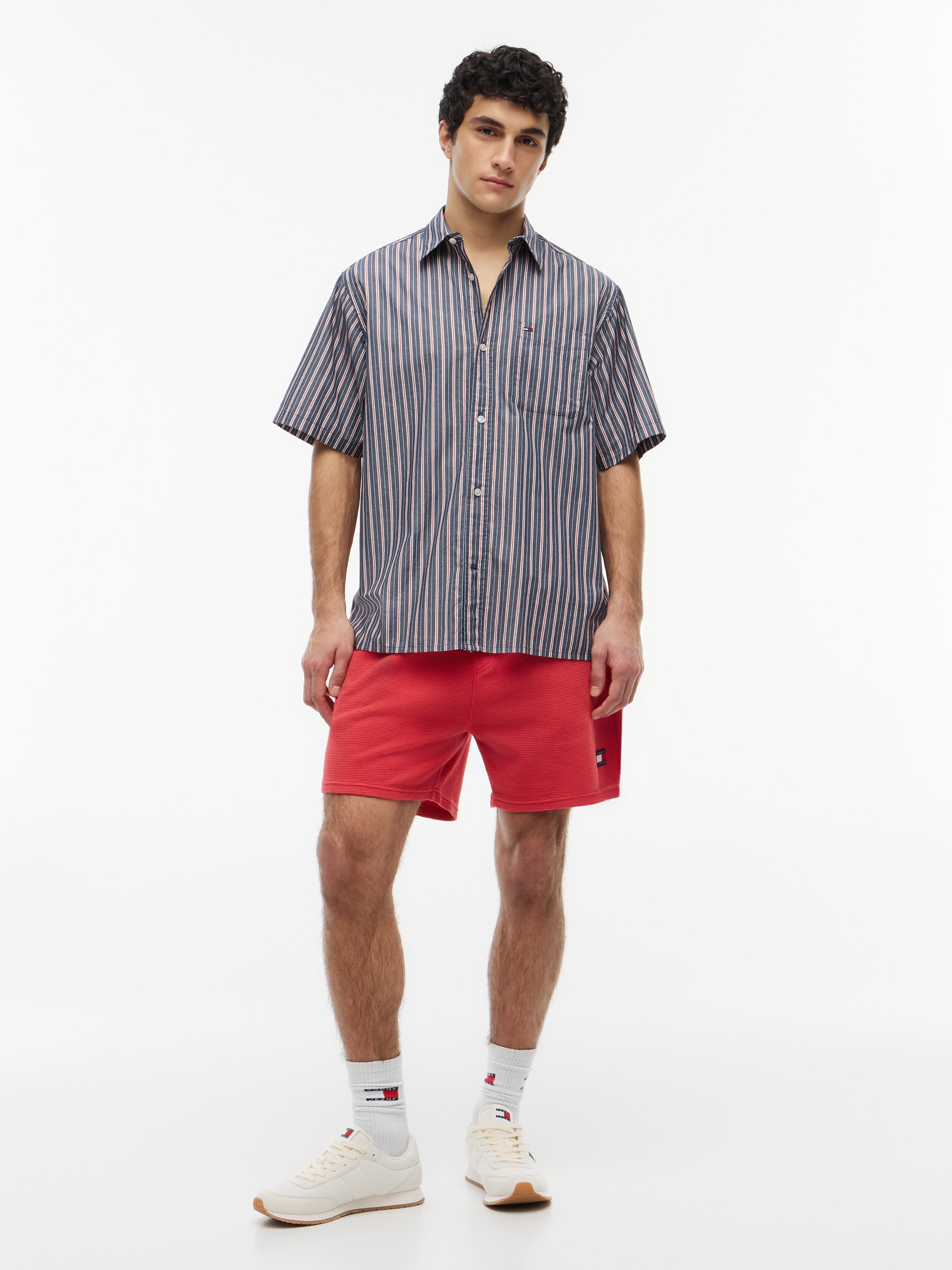 Tommy Jeans Kurzarmhemd »POPLIN STRIPE SHIRT« Relaxed fit mit Brusttasche