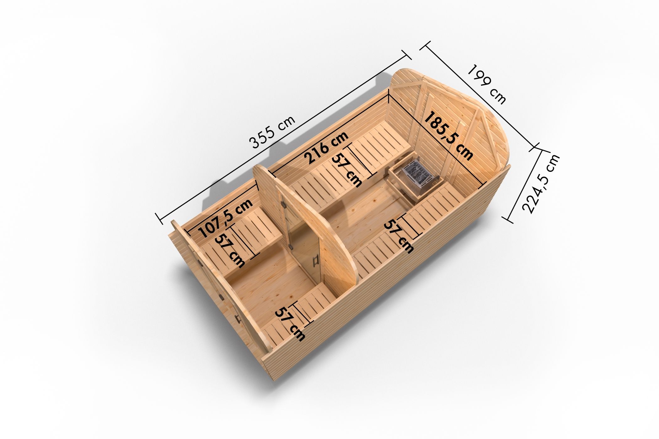 Karibu Saunahaus »Fasssauna« mit- und ohne Ofen erhältlich, naturbelassen