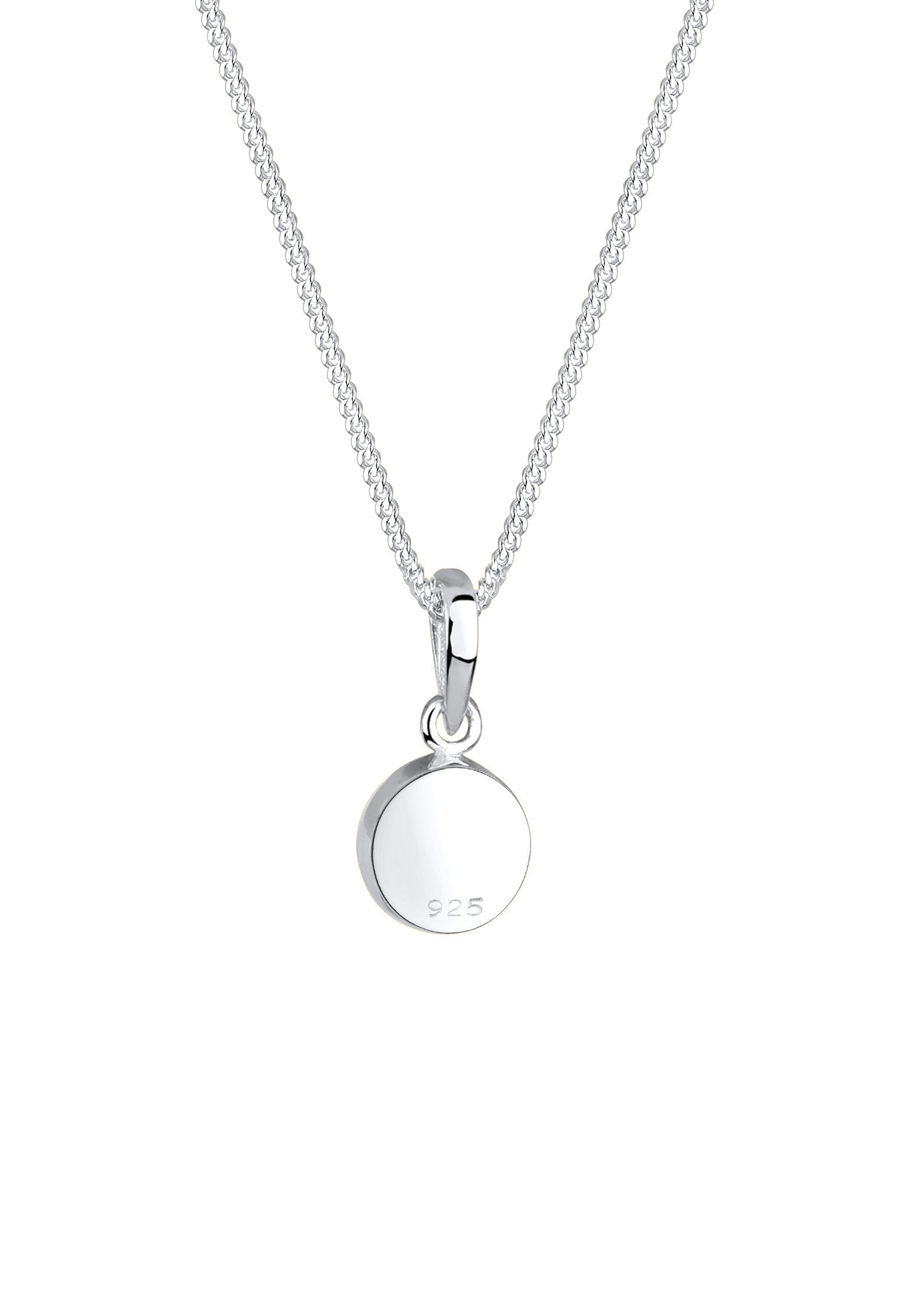 Elli Silberkette »Halskette Klassik Mondstein Edelstein Rund Natur 925 Silber«