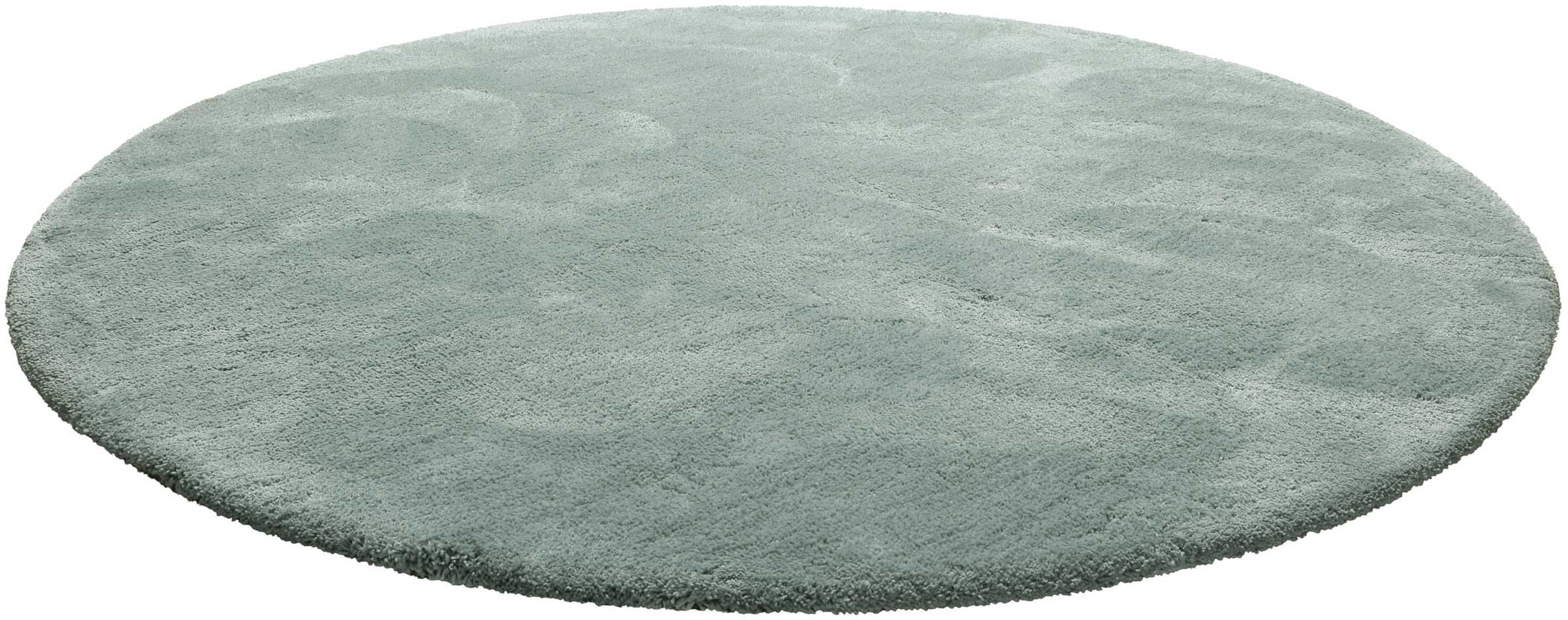 Homie Living Teppich »Pisa«, rund, 25 mm Höhe, Hochflor, Microfaser, uni, weich, Shaggy, Wohnzimmer, Schlafzimmer