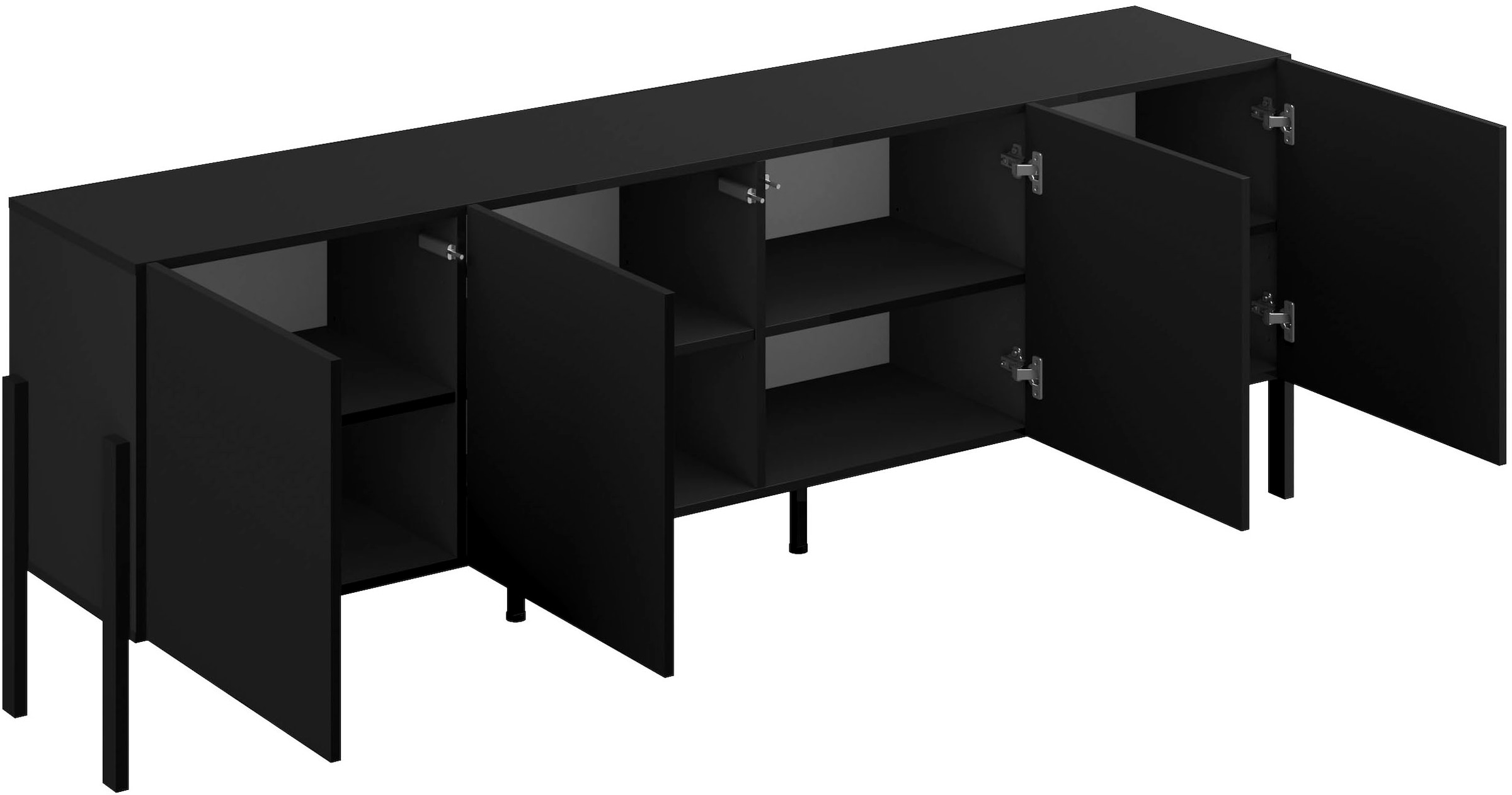 OTTO home Kommode »Jukon,Breite 200 cm, moderne grifflose Kommode,4 Türen« Sideboard, Anrichte viel Stauraum, push-to-open-Funktion