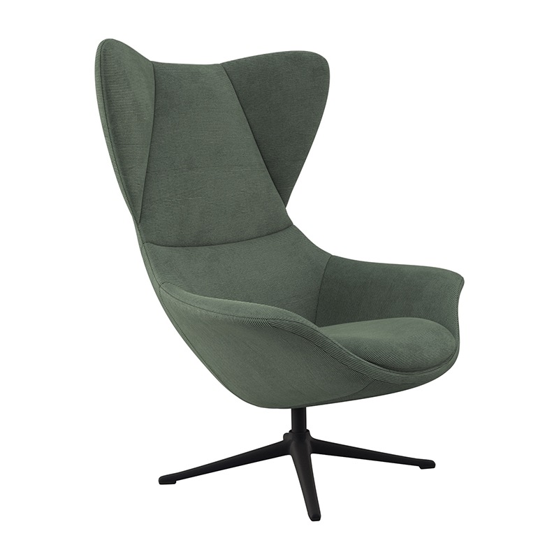 FLEXLUX Ohrensessel »Stilo Relaxsessel, TV-Sessel«, Solitär, Stil-Ikone, drehbar, Fuß schwarz