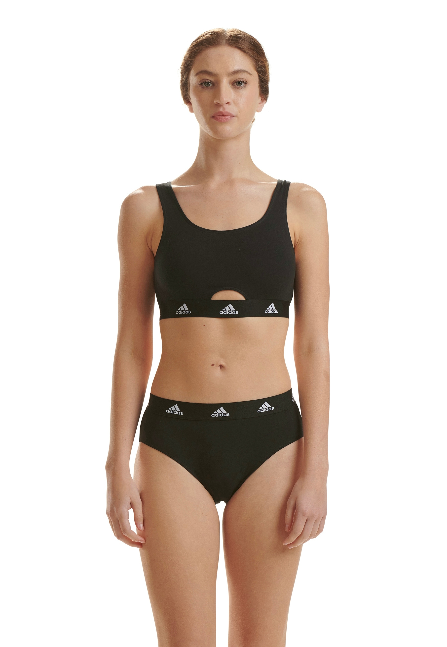 adidas Sportswear Bikinislip »"Sport Active Comfort Cotton"«, (3er Pack), Logo-Web-Bund, elastisches Single Jersey, schnelltrocknend