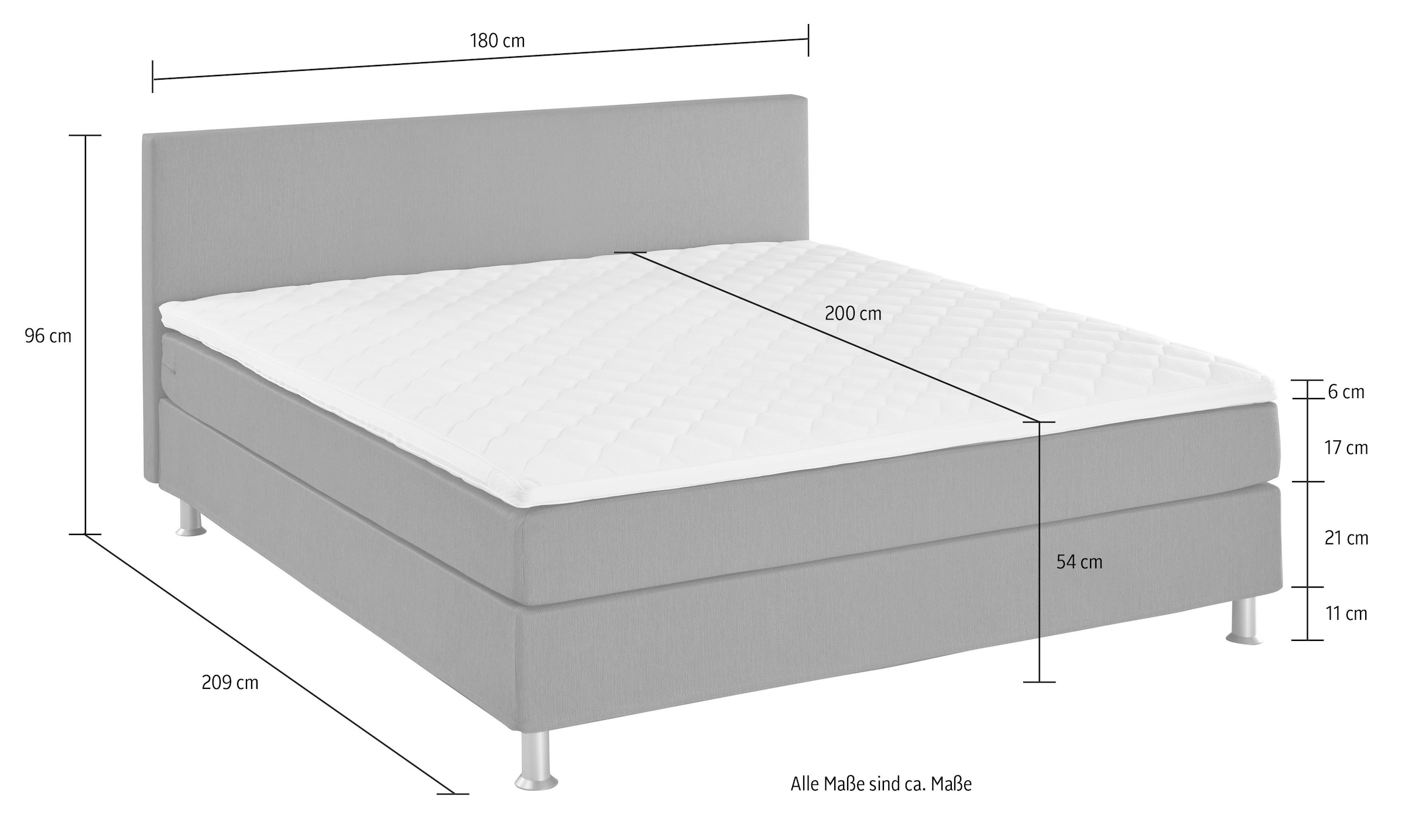 ATLANTIC home collection Boxbett »Edison«, inkl. Bonnellfederkern-Matratze und Topper