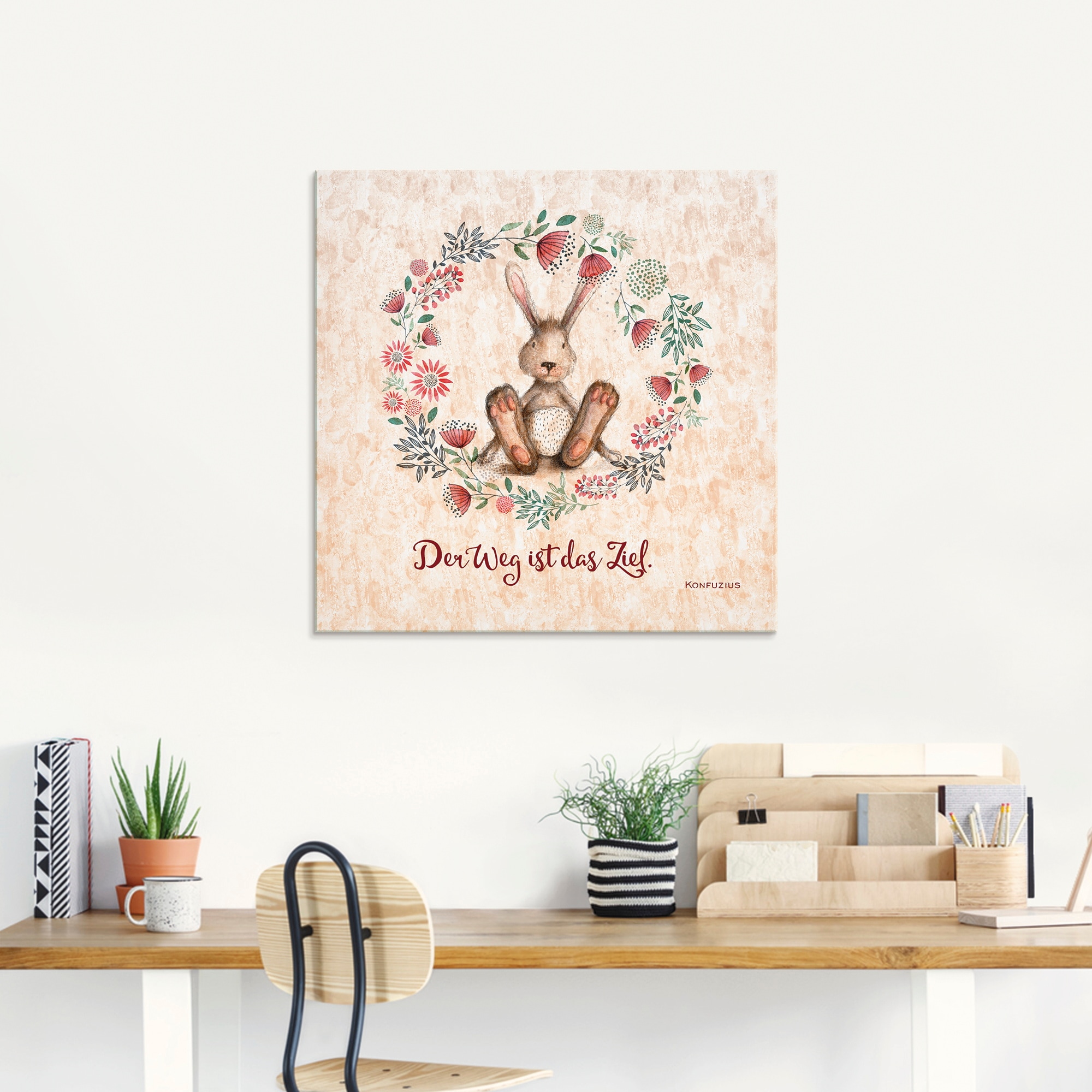 Artland Glasbild »Lebensweisheit Das Ziel« Tiere 1 Stk. tlg. in verschiedenen Größen