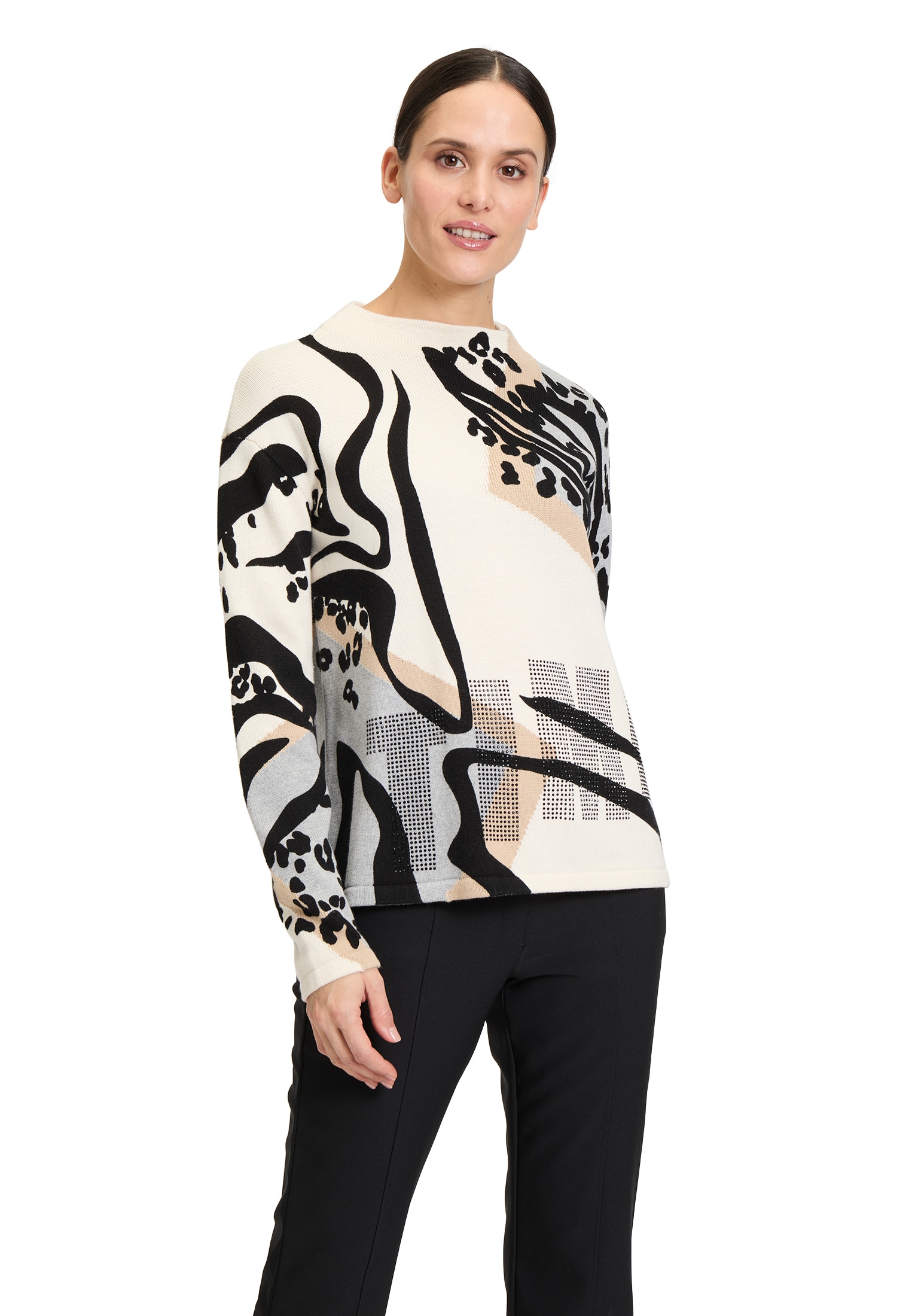 Betty Barclay Rundhalspullover »Grobstrick-Pullover mit Aufdruck«