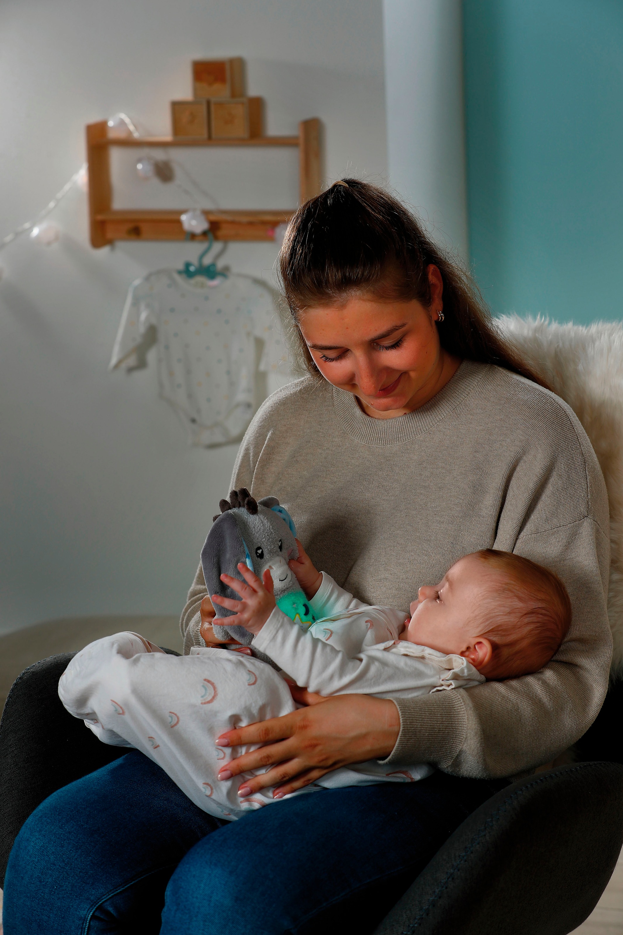 Nici Kuscheltier »My First NICI, Esel Littledoo 25 cm«, Baby Einschlafhilfe; mit Licht und Sound