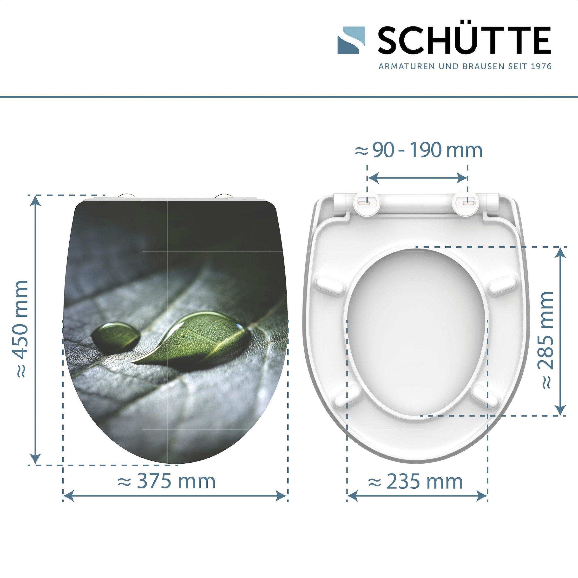 Schütte WC-Sitz »Raindrop«, Duroplast, mit Absenkautomatik und Schnellverschluss, High Gloss