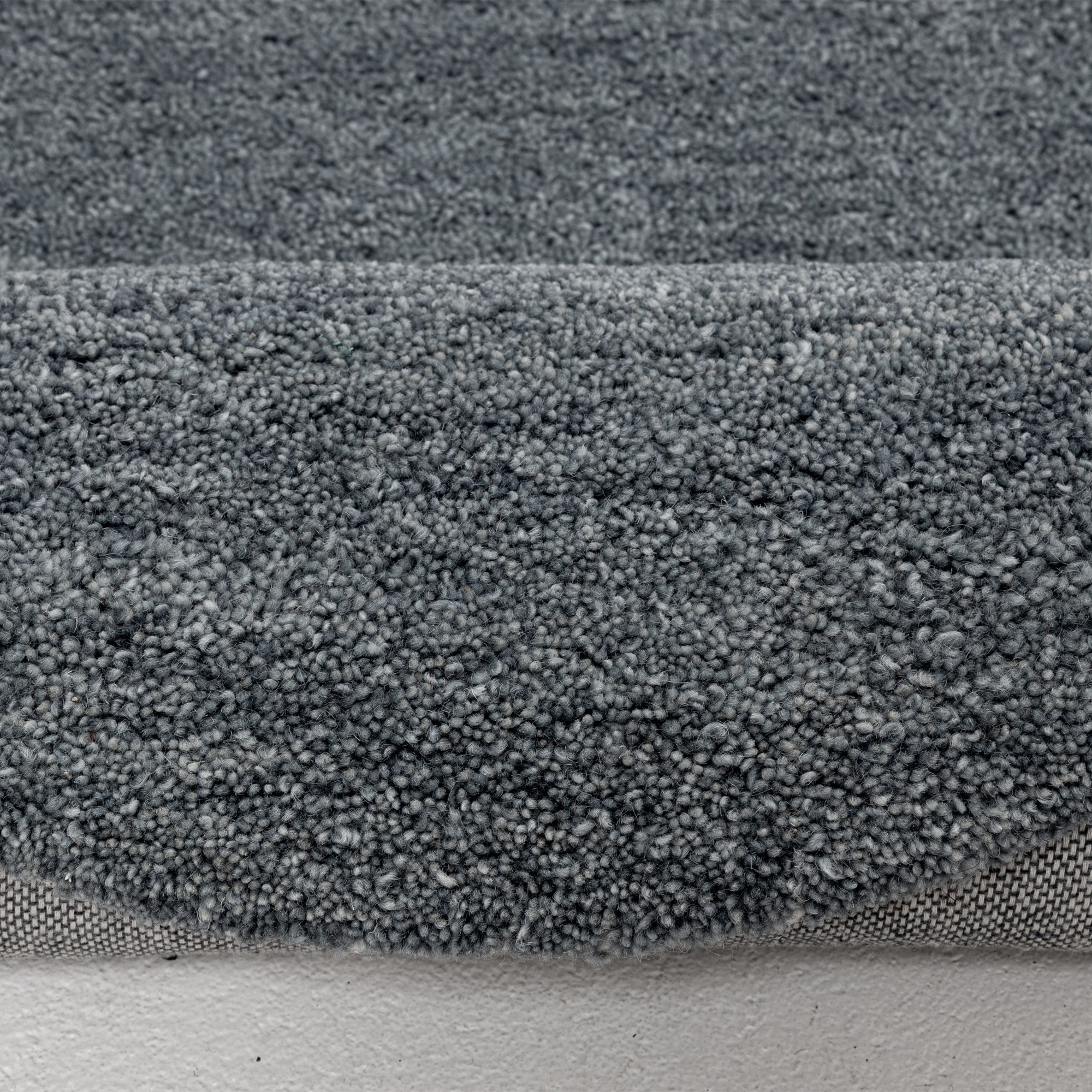 THEKO Wollteppich »Gabbeh Uni, Handgefertigt, Teppich, meliert, reine Wolle,« oval 14 mm Höhe Schlafzimmer, Wohnzimmer, Esszimmer, auch als Läufer, eckig  oder rund