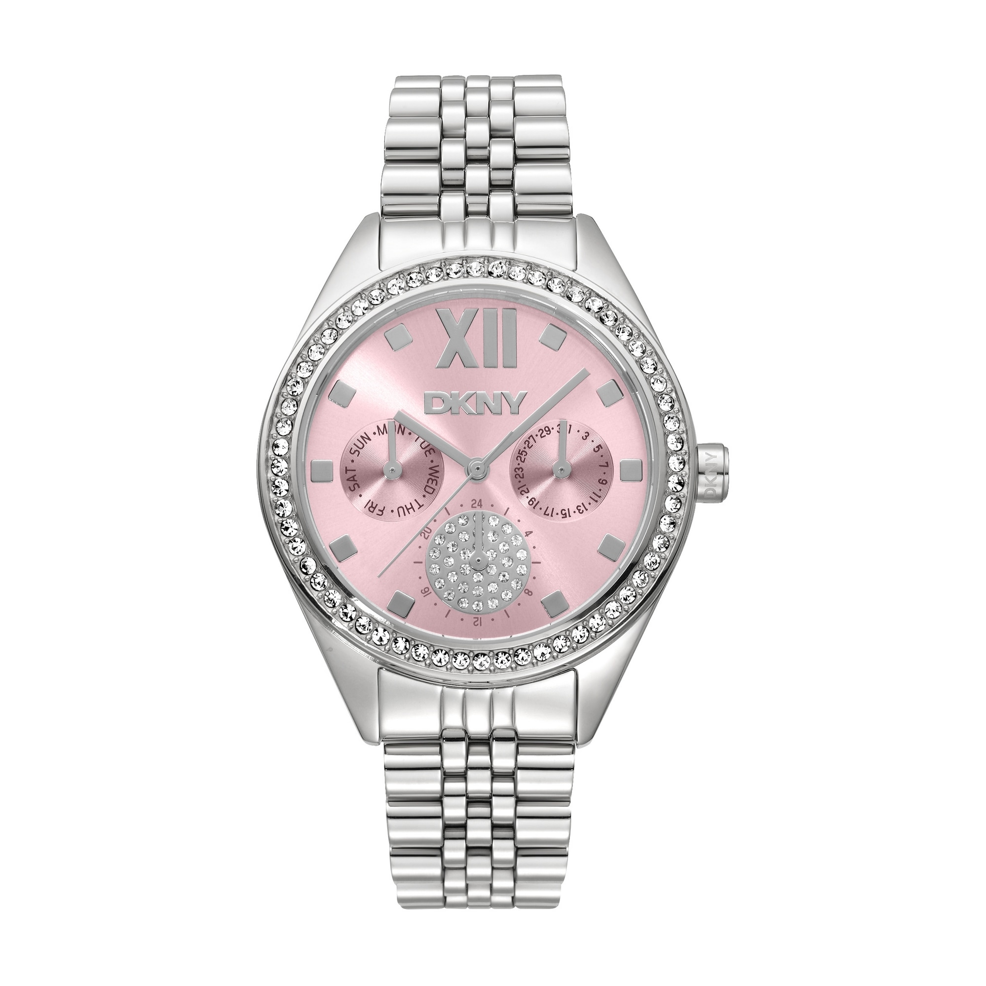 DKNY Quarzuhr »Mulit Function Watch« Armbanduhr, Damenuhr, Edelstahlarmband, analog, Tag
