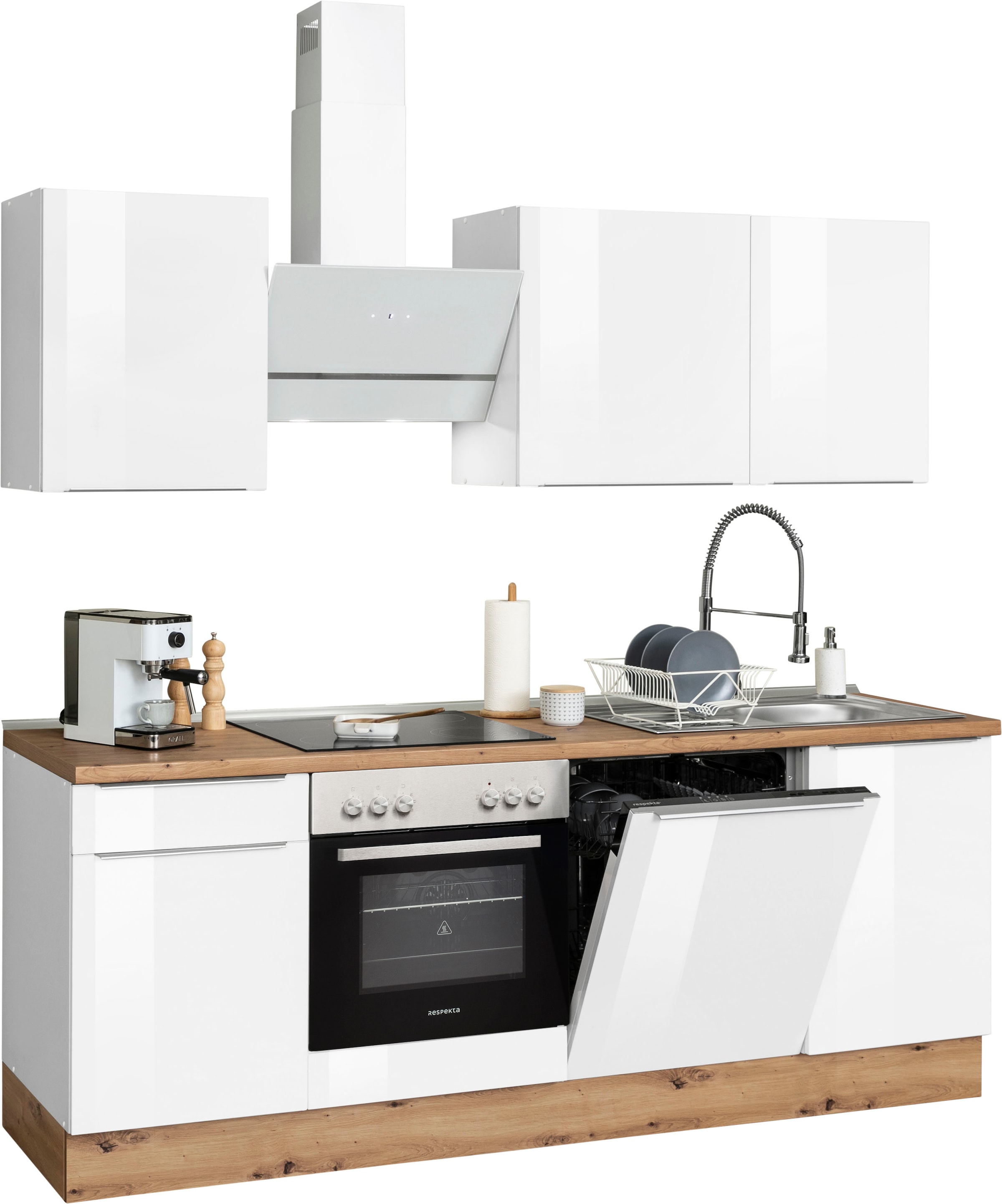 RESPEKTA Küchenzeile »Safado aus der OTTO Soft Serie Shop cm Online 220 Marleen«, Funktion, im Ausstattung Close Breite wie hochwertige