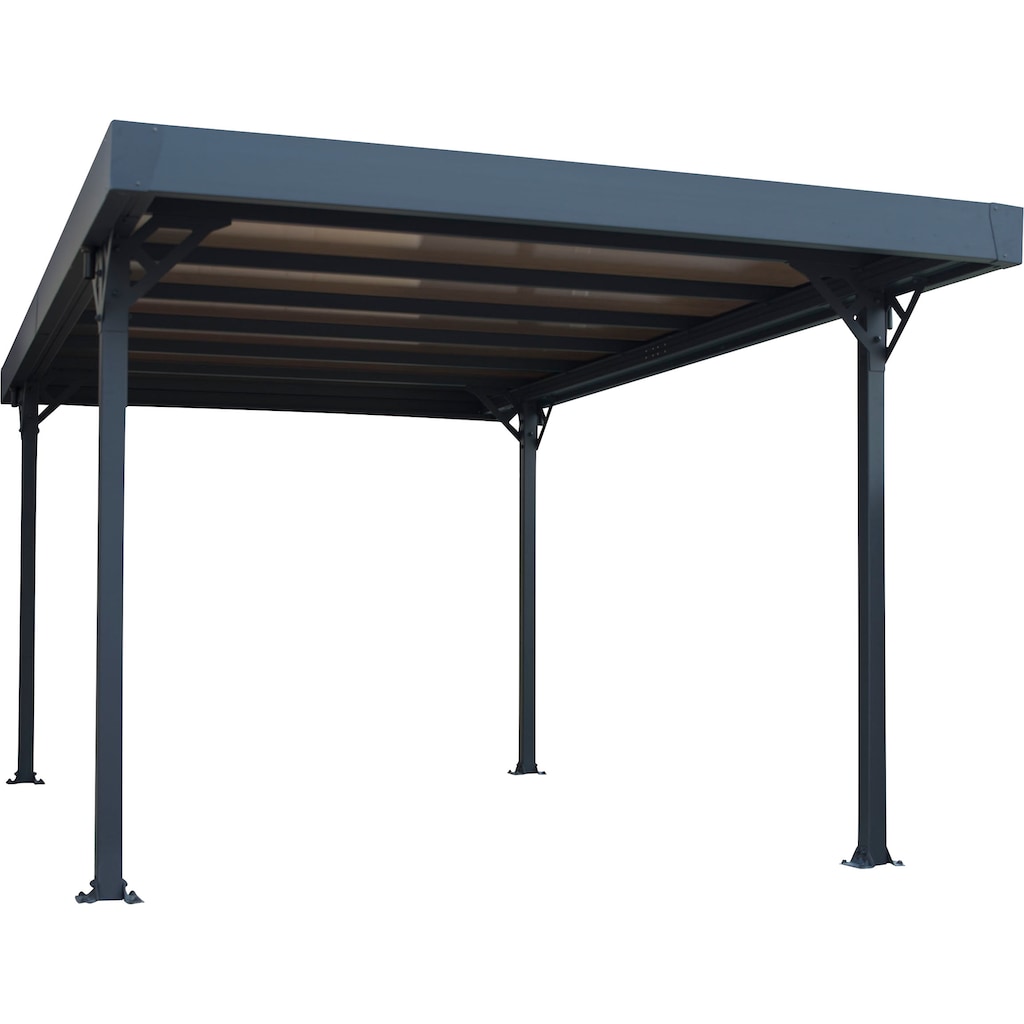 Palram - Canopia Einzelcarport »Palma 5000«, Aluminium, 263 cm, Grau, inkl. Regenrinnen und Bodenverankerungen