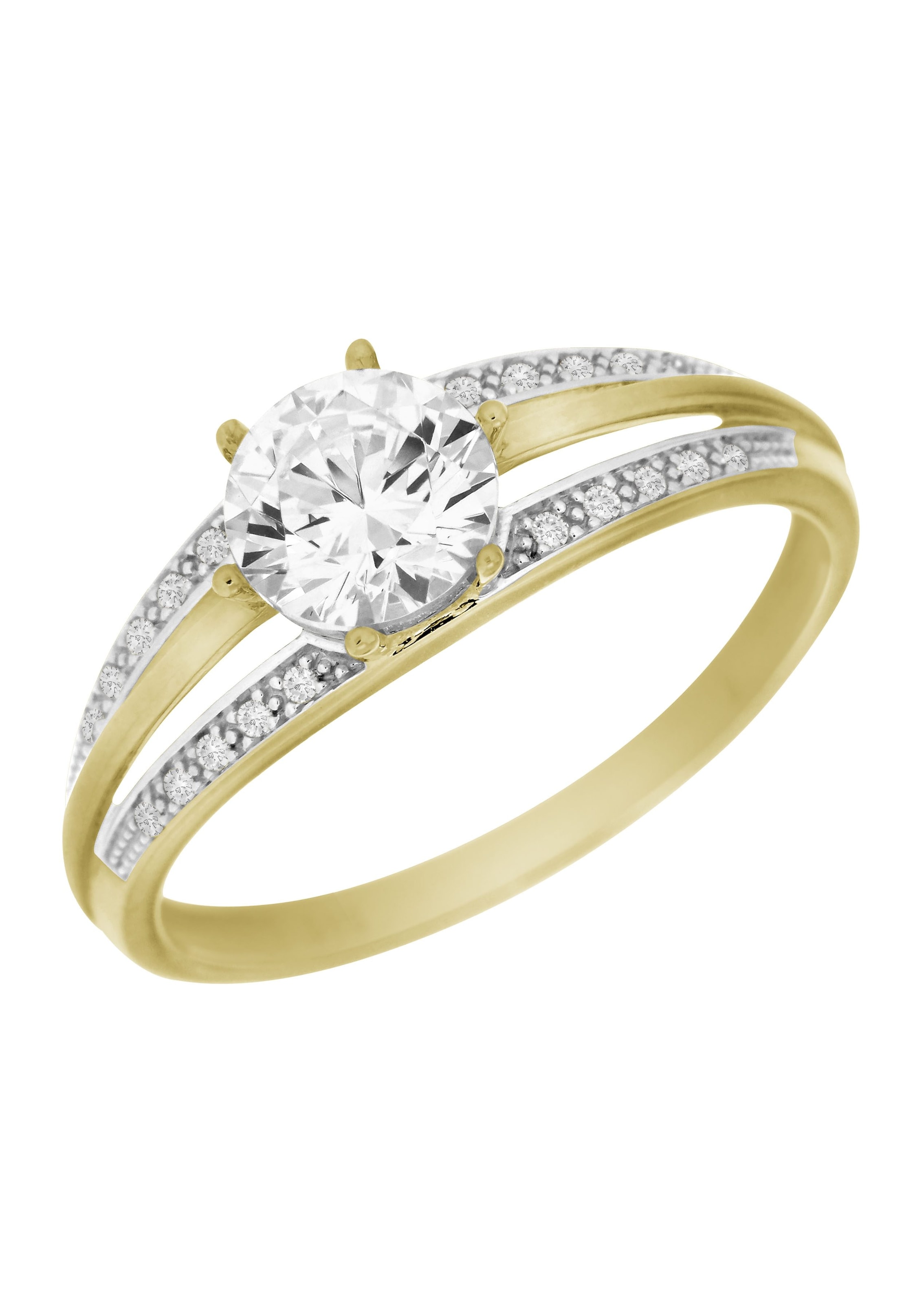 Firetti Goldring »Schmuck Geschenk Gold 333 in Bicolor-Optik«, mit Zirkonia (synth.)