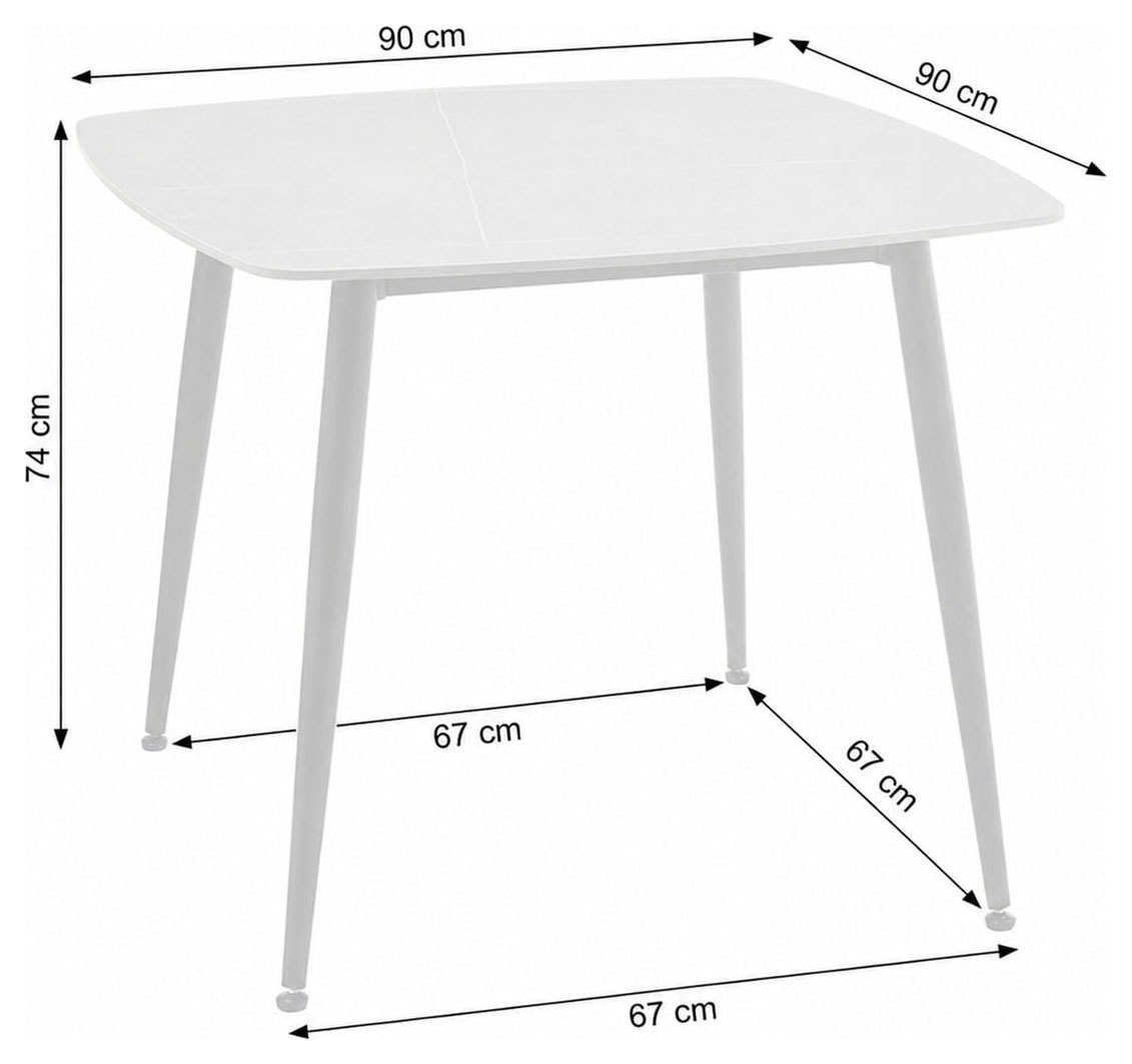 OTTO home Esstisch »Nora« 1 Stk. tlg. organisch-quadratischer Tisch 90x90cm in Sinterstein-Keramikoptik