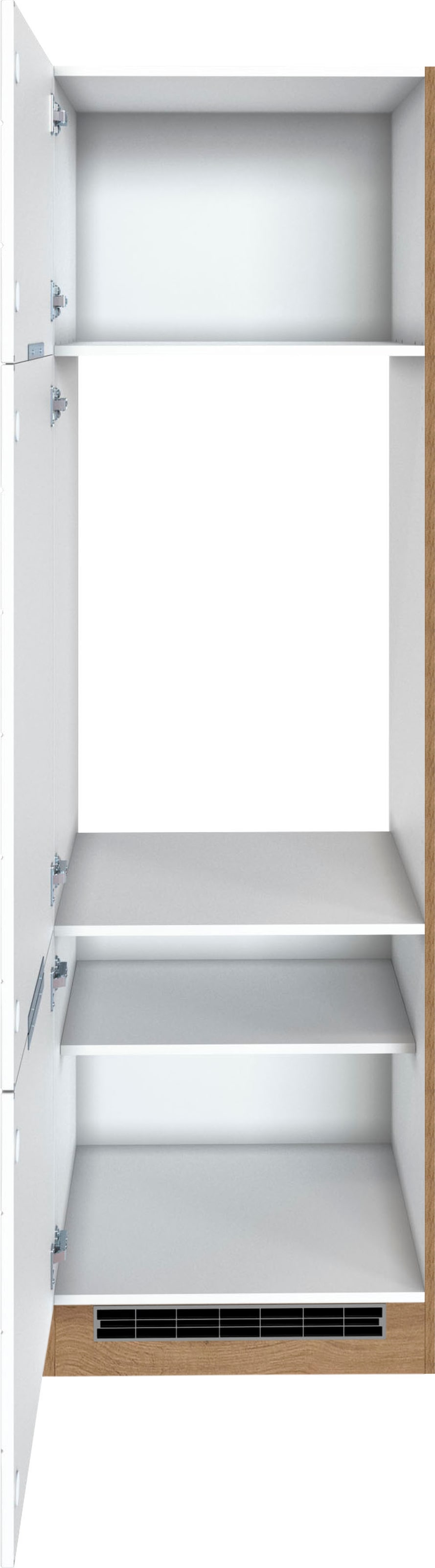 KOCHSTATION Kühlumbauschrank »KS-Luhe« 60 cm breit, hochwertige MDF-Fronten mit waagerechter Lisene