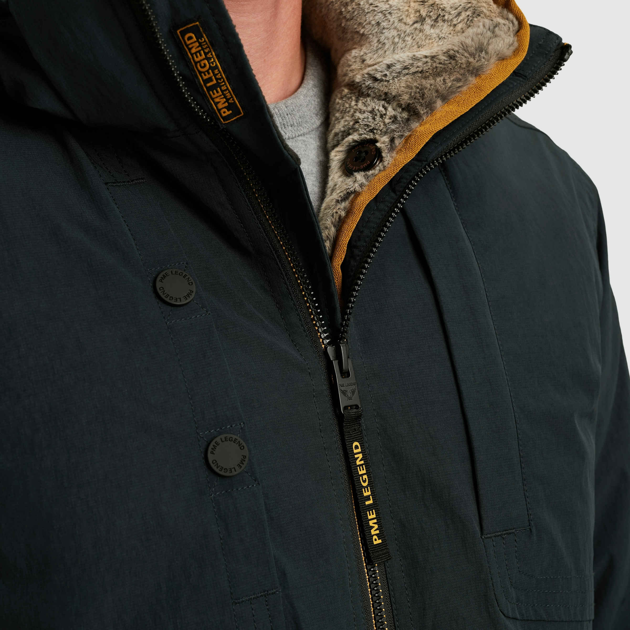 PME LEGEND Winterjacke mit Kapuze Herausnehmbares Fellimitat