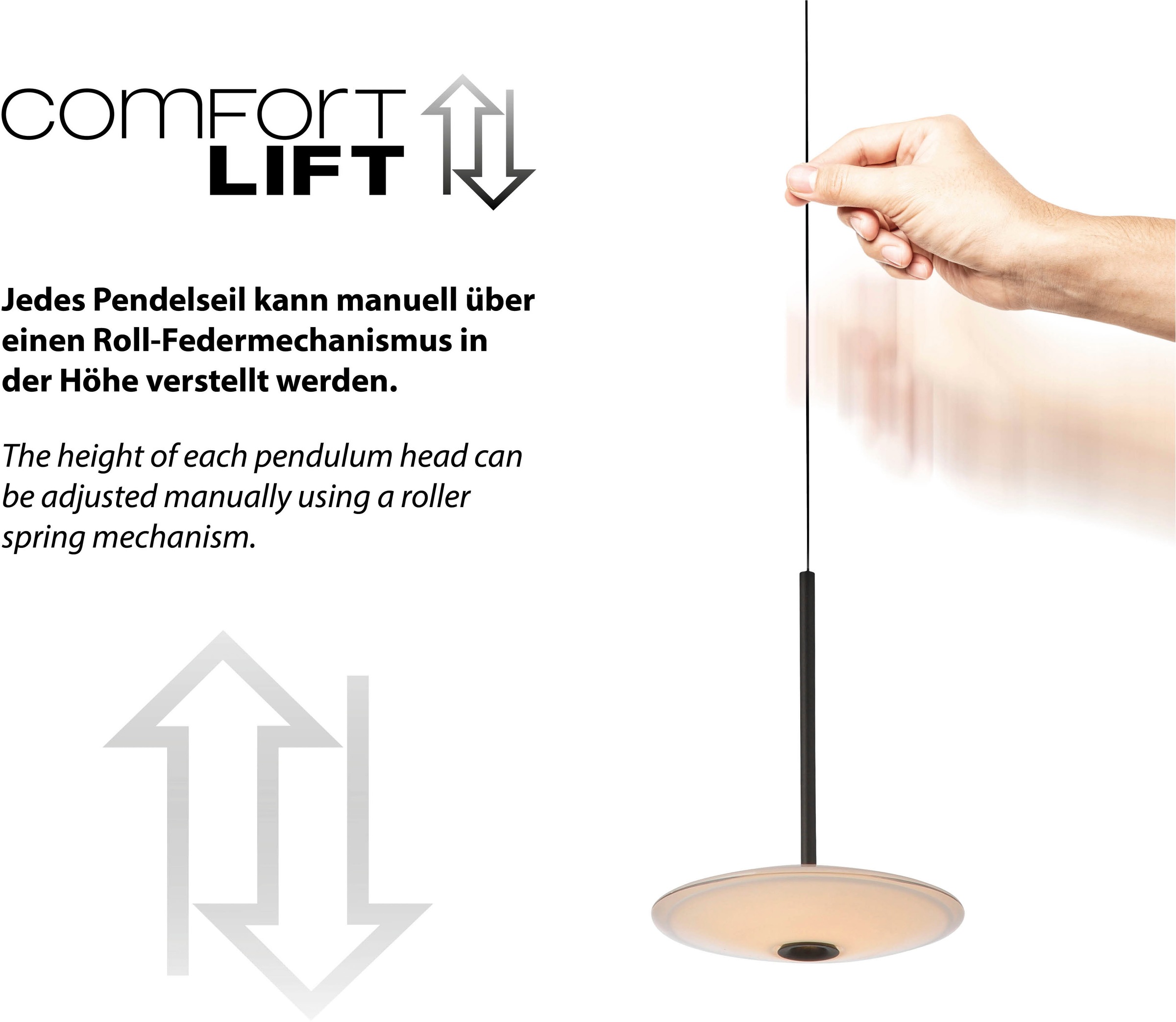 Paul Neuhaus LED Pendelleuchte »ELIPSA« LED-Board 1 Stk. Warmweiß Dimmfähig über separaten Tronicdimmer, Comfort-Lift