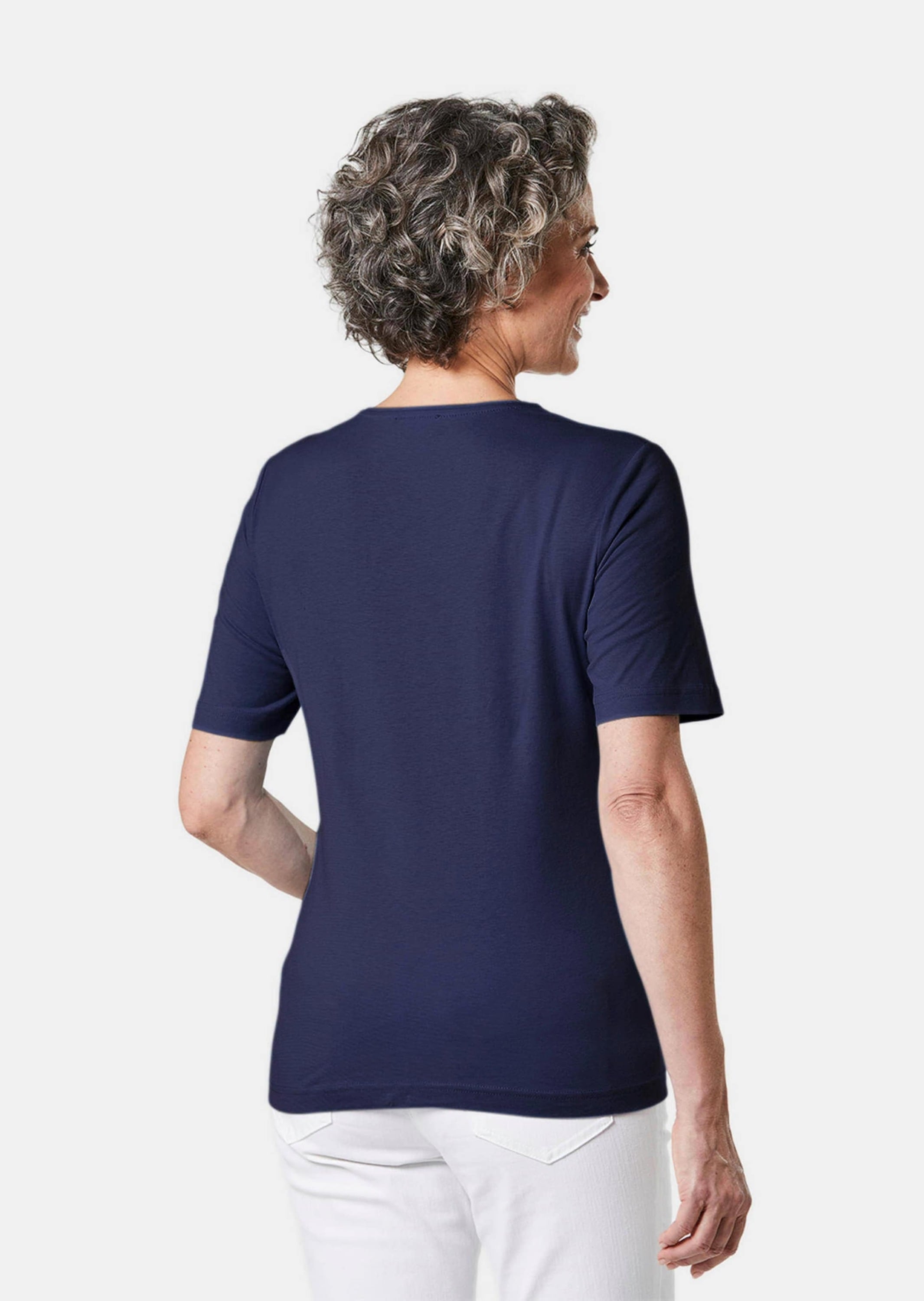 GOLDNER Langarm-Poloshirt »Basic T-Shirt aus reiner Baumwolle«