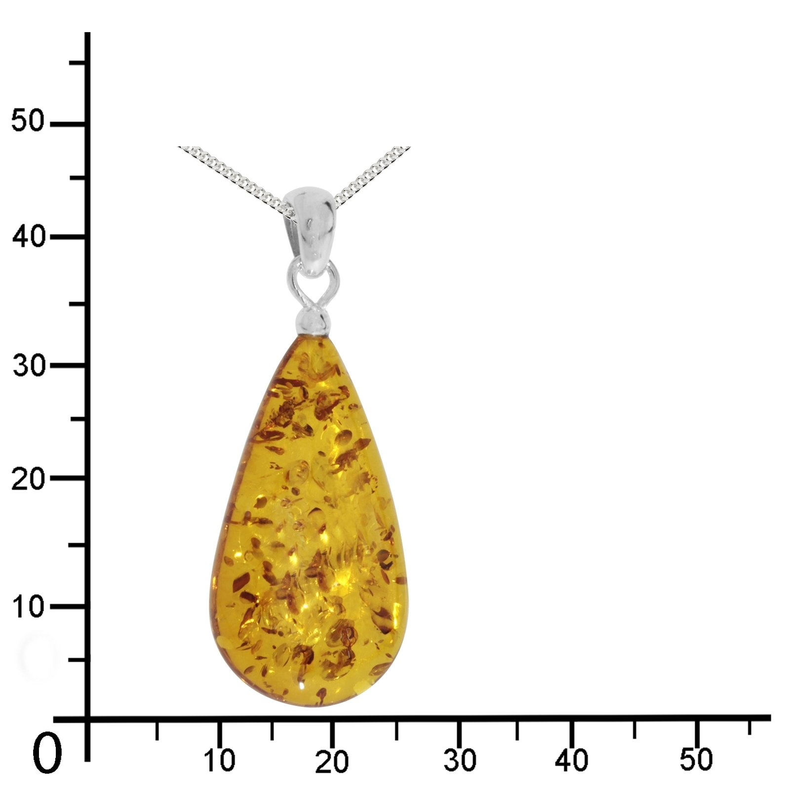 OSTSEE-SCHMUCK Kette mit Anhänger »- Tropfen ca. 30 mm lang - Silber 925/000 - Bernstein«