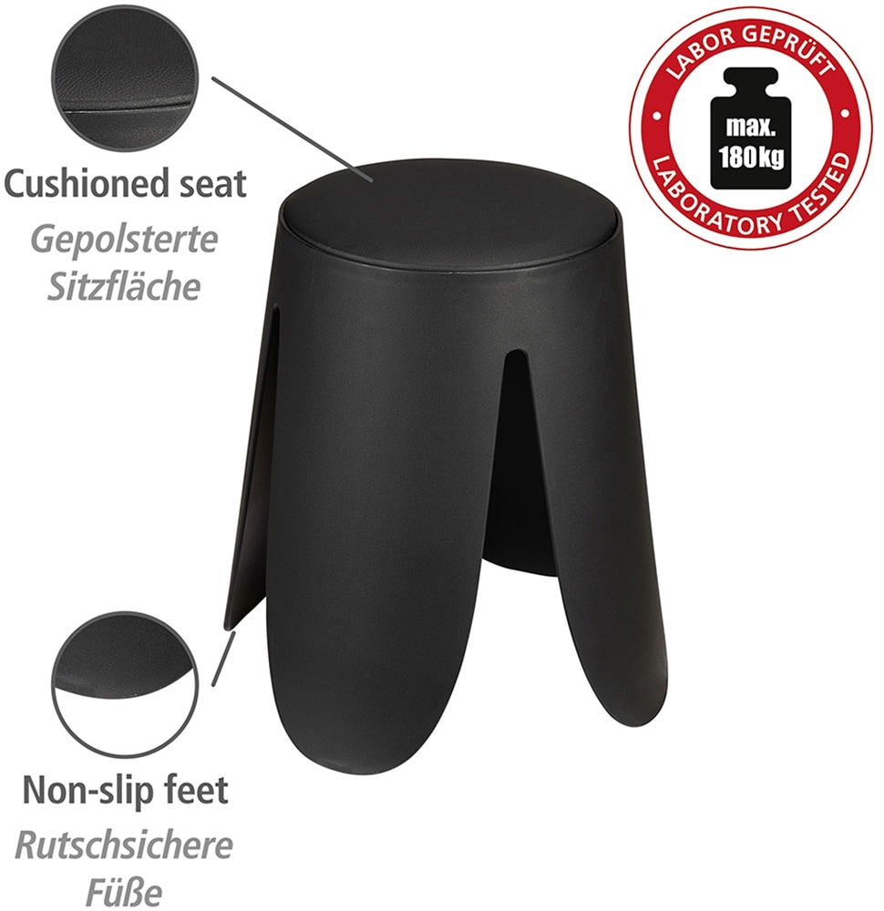 WENKO Dusch- und Badhocker »Modell Comiso«, belastbar bis 180 kg, Universalhocker, belastbar bis 180 kg, mit rutschsicheren Füßen