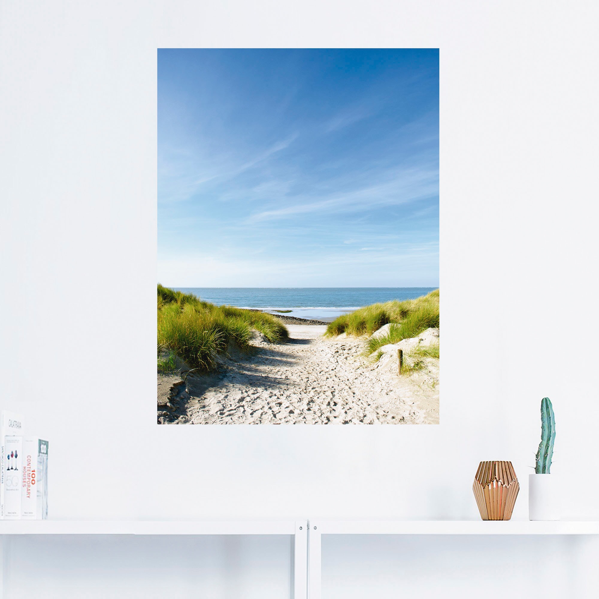 Artland Wandbild »Strand mit Sanddünen und Weg zur See«, Strand, (1 St.),  als Alubild, Leinwandbild, Wandaufkleber oder Poster in versch. Größen  bestellen online bei OTTO | Leinwandbilder