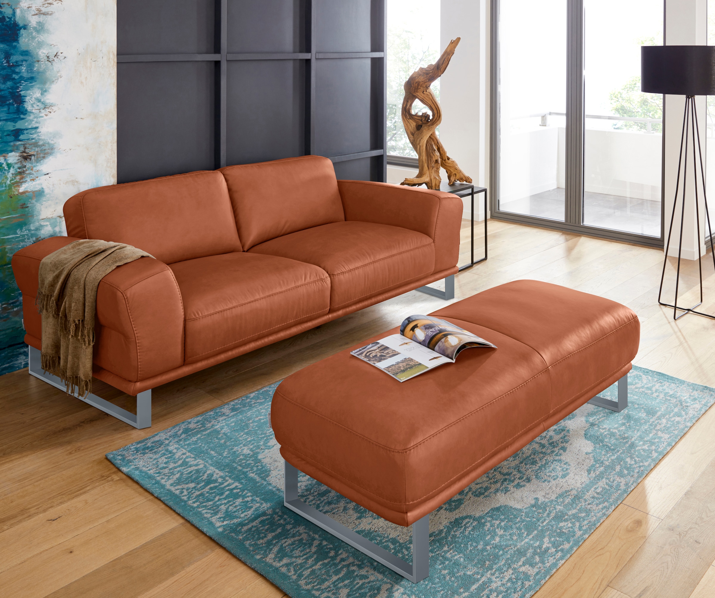 W.SCHILLIG 2,5-Sitzer »montanaa«, mit Metallkufen in Silber matt, Breite 212 cm