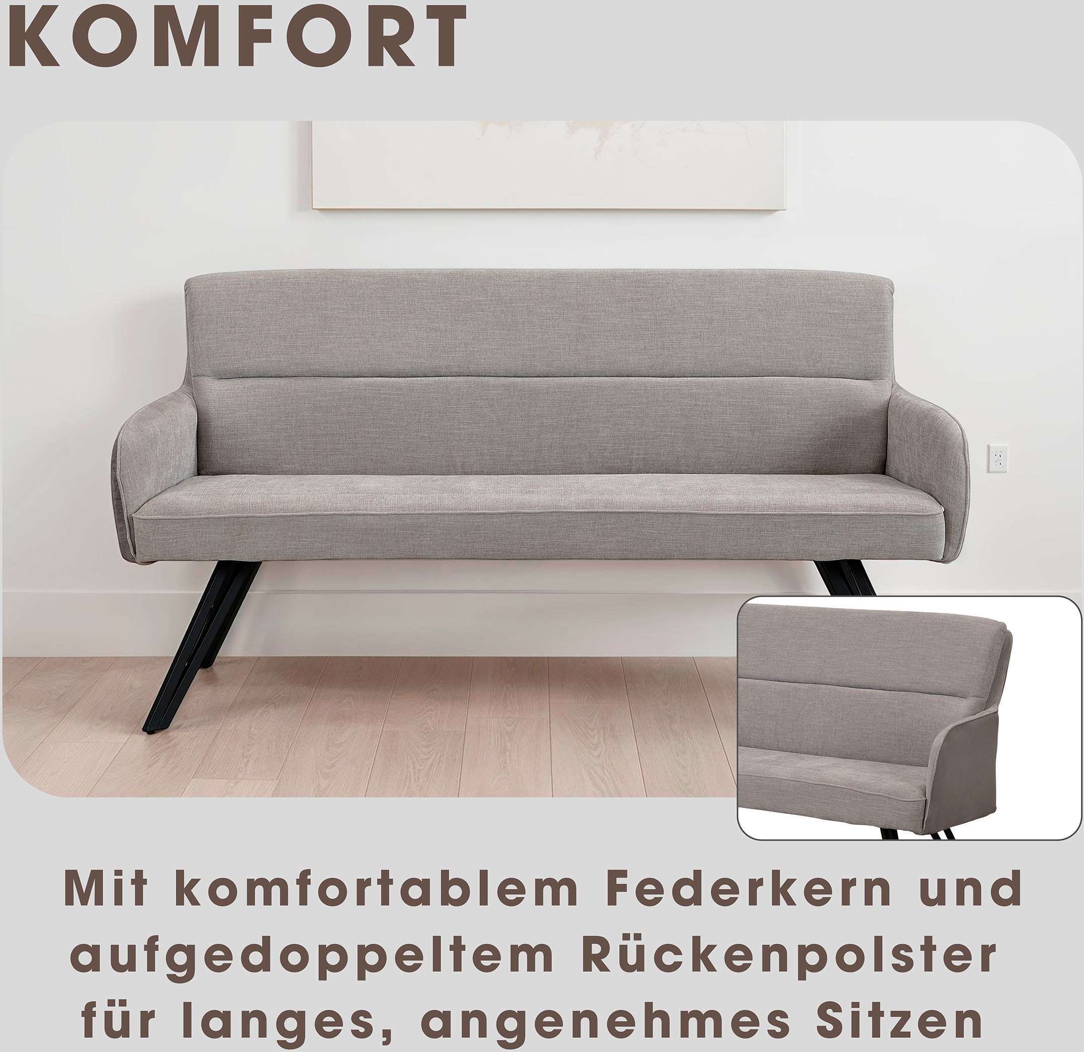 byLIVING Sitzbank »Tino« 1 Stk. tlg. mit Federkernpolsterung in 140 oder 160cm, hochwertige Polsterbezüge