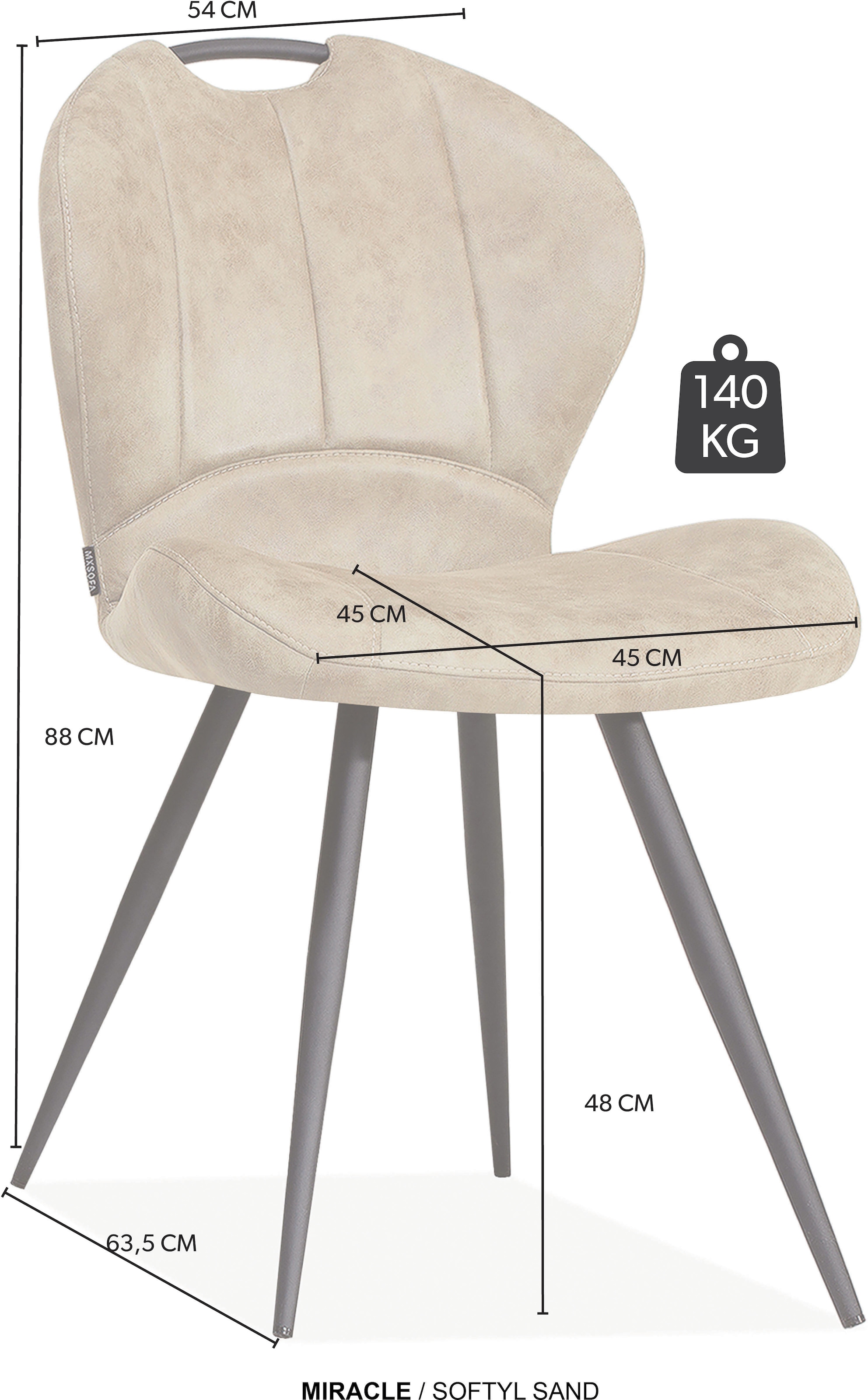 OMG Design Esszimmerstuhl »Miracle« (Set) 2 Stk.Esszimmerstuhl, pflegeleichter Bezug