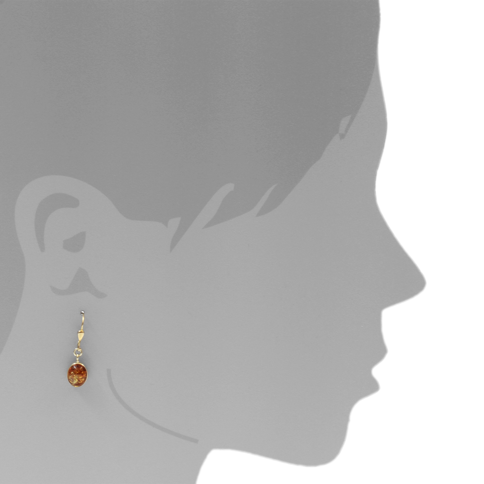 OSTSEE-SCHMUCK Paar Ohrhänger »- Classic 10x8 mm - Gold 333/000 - Bernstein«