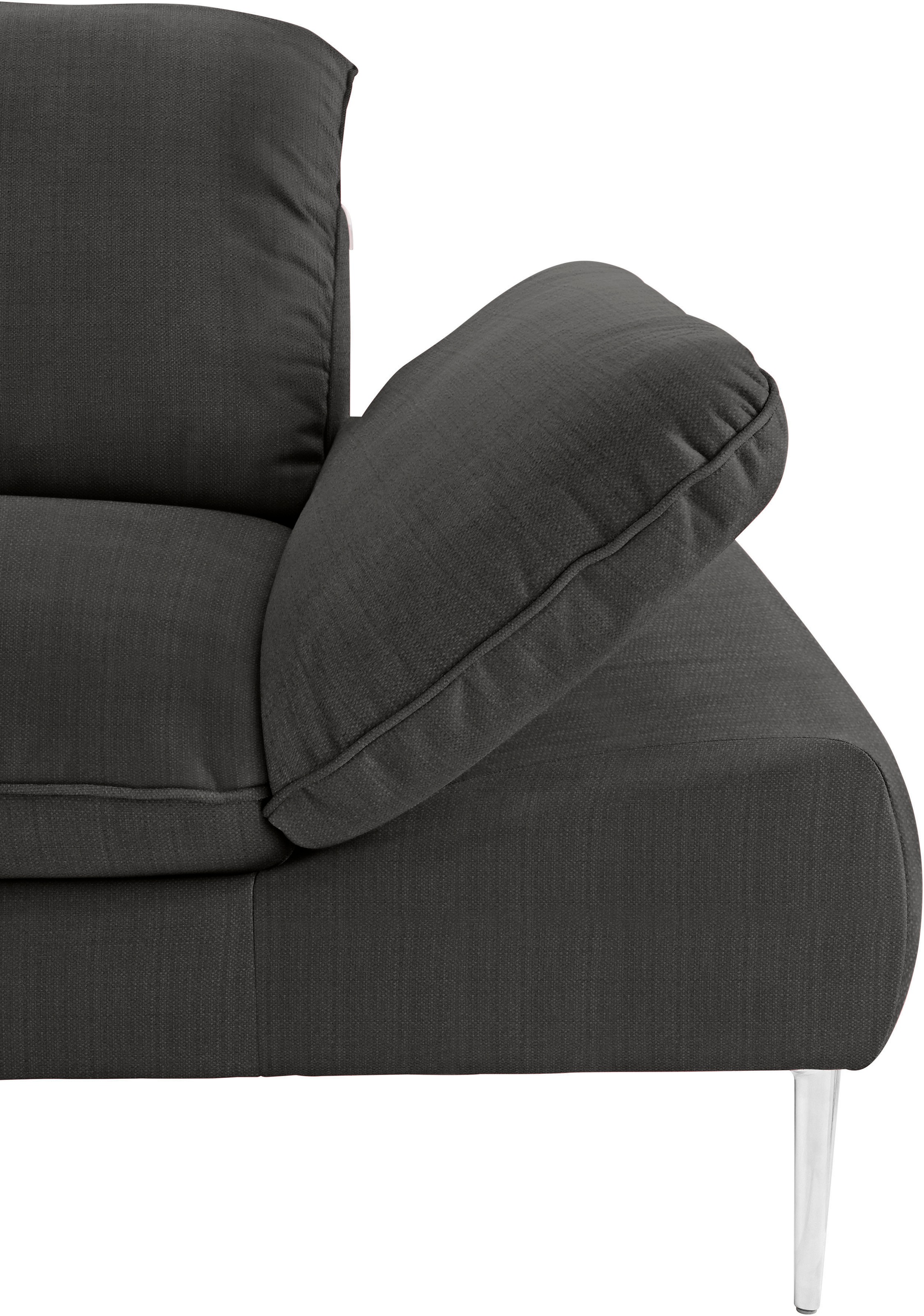 W.SCHILLIG Ecksofa »enjoy&MORE, Designsofa, bequem, zeitlos und elegant, L-Form«, mit Sitztiefenverstellung, Füße Chrom glänzend, Breite 340 cm