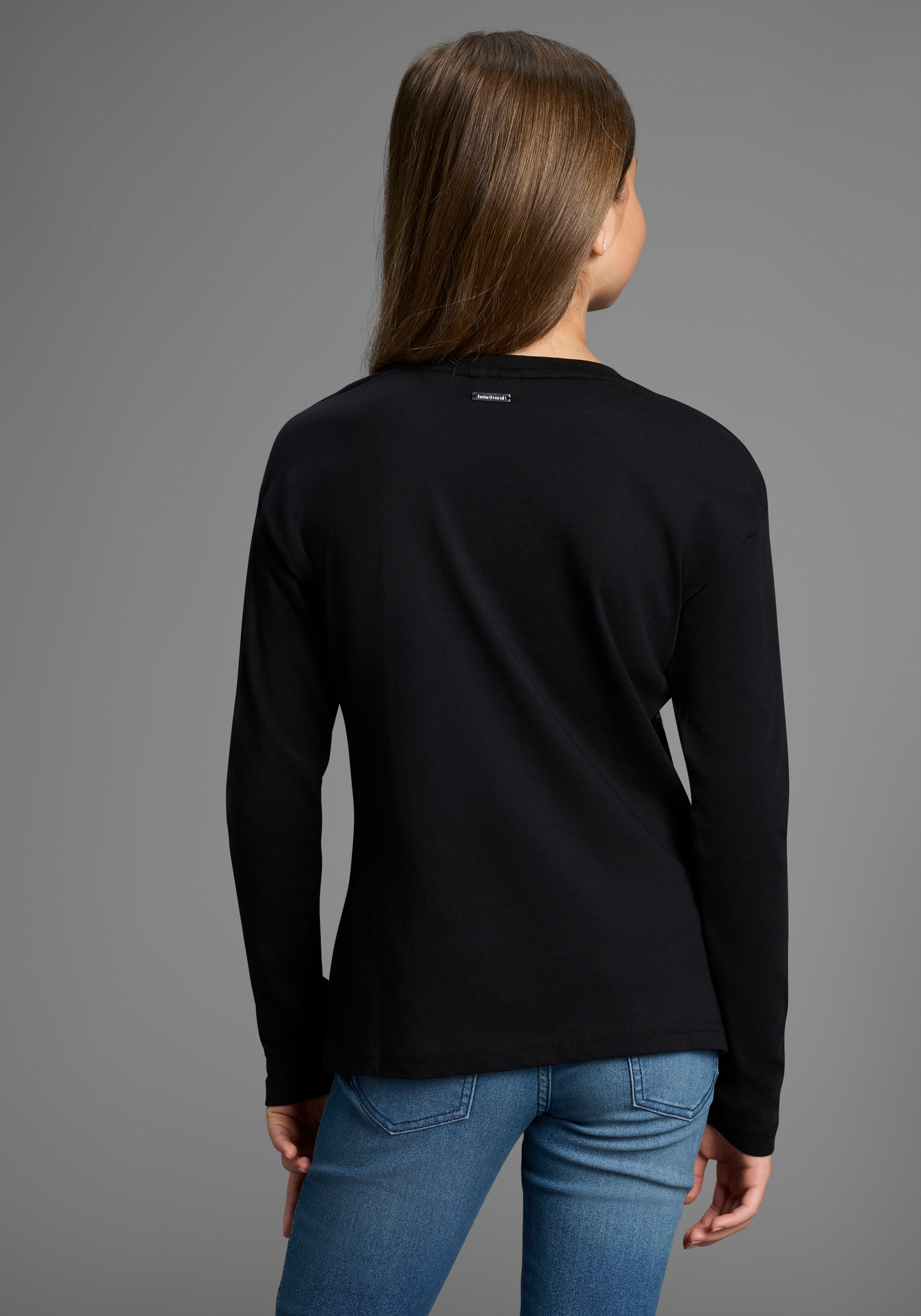 Bruno Banani Langarmshirt »Shirt mit Paillettendetails«, Langarmshirt mit Pailletten