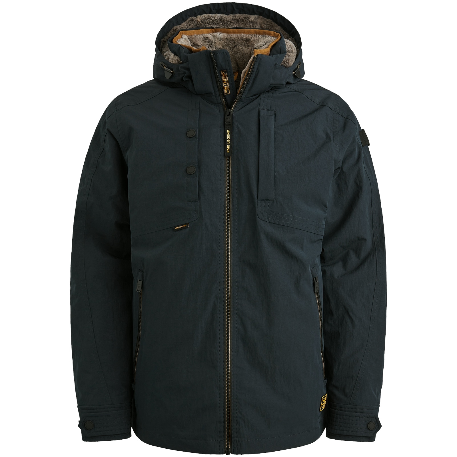 PME LEGEND Winterjacke mit Kapuze Herausnehmbares Fellimitat