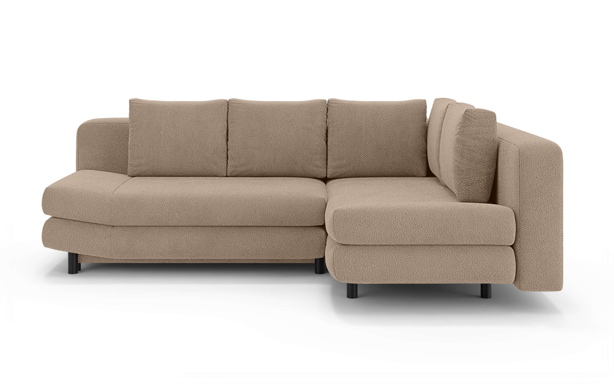 Home affaire Ecksofa »LENNARA Schlafsofa mit Bettkasten, Maße B/T/H: 234/179/85 cm«, L-Form mit Ottomane rechts/links, mit Wellenunterfederung