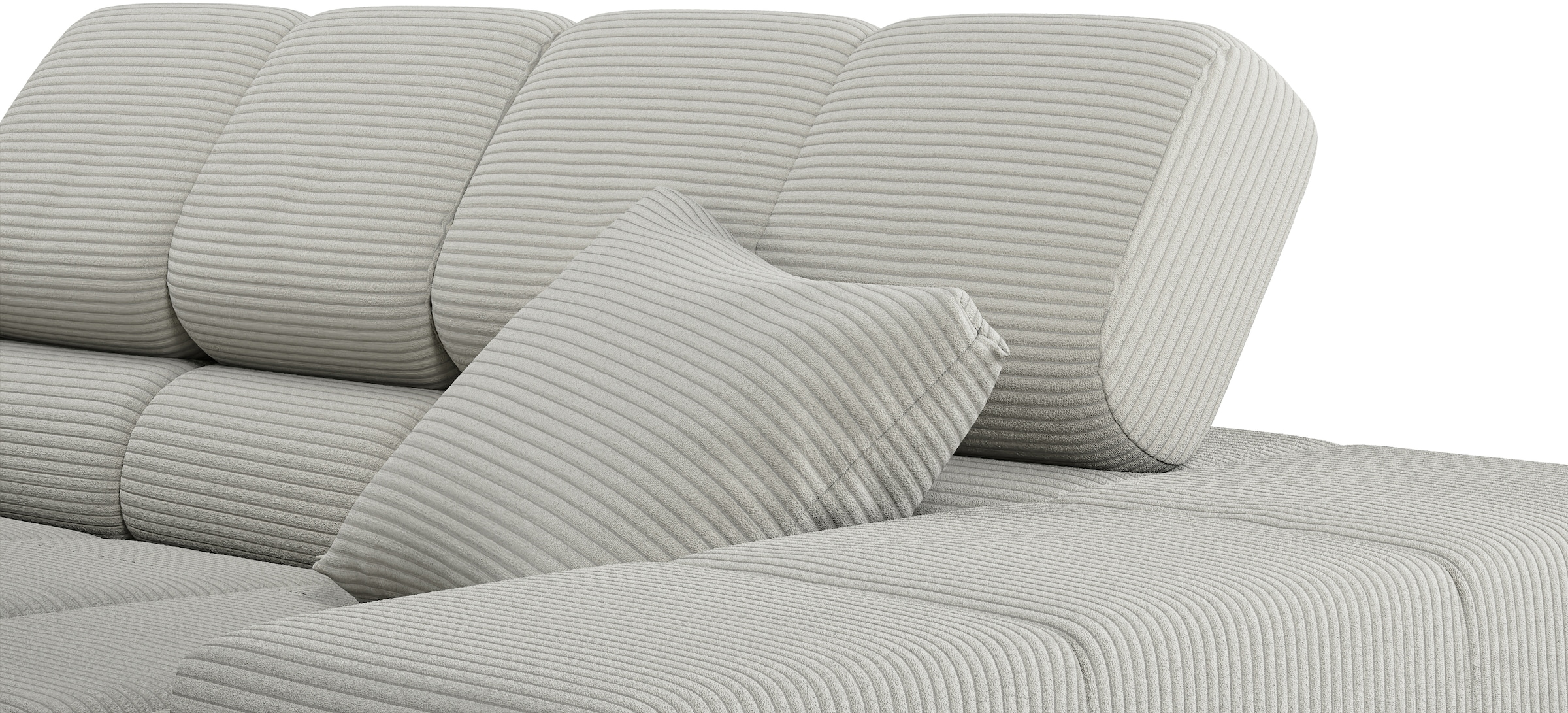 INOSIGN Ecksofa »Ancona incl. Kopfteilverstellung, Breite 319cm, L-Form«, wahlweise motorische Sitztiefenverstellung, auch in Cord + Easy Care
