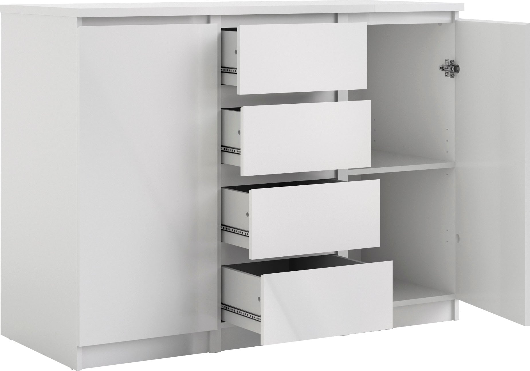 INOSIGN Kommode »Naia, Sideboard, 4 Schubladen, 2 Türen, Aufbewahrung, grifflose Front«, Mit Einlegeböden, modern, skandinavisches Design, in mehrere Farben