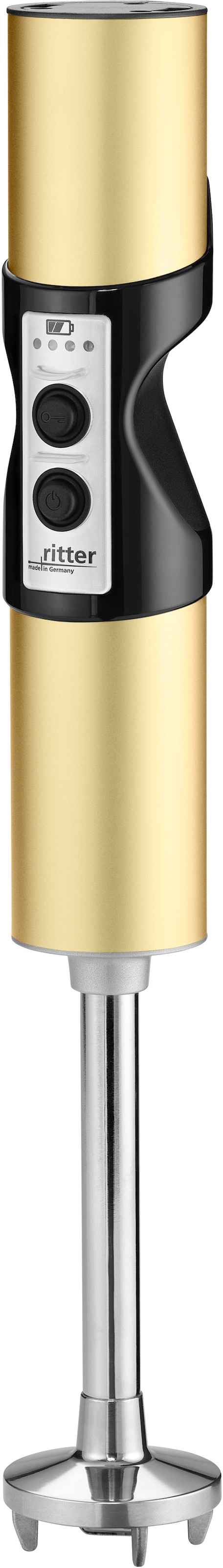 Akku-Stabmixer »stilo 7 Plus Trendfarbe Gold«, 120 W, mit 4 Aufsätzen aus Edelstahl...