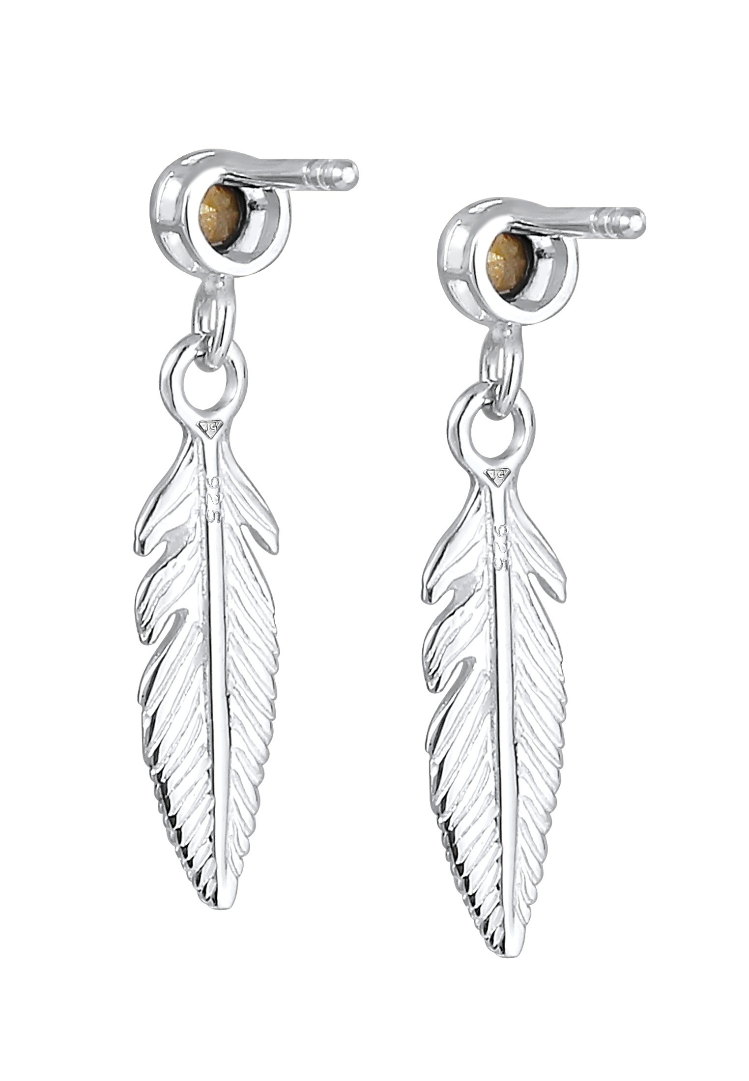 Elli Paar Ohrhänger »Ohrringe Ohrhänger Feder 925 Silber, mit Kristallen von Swarovski®«