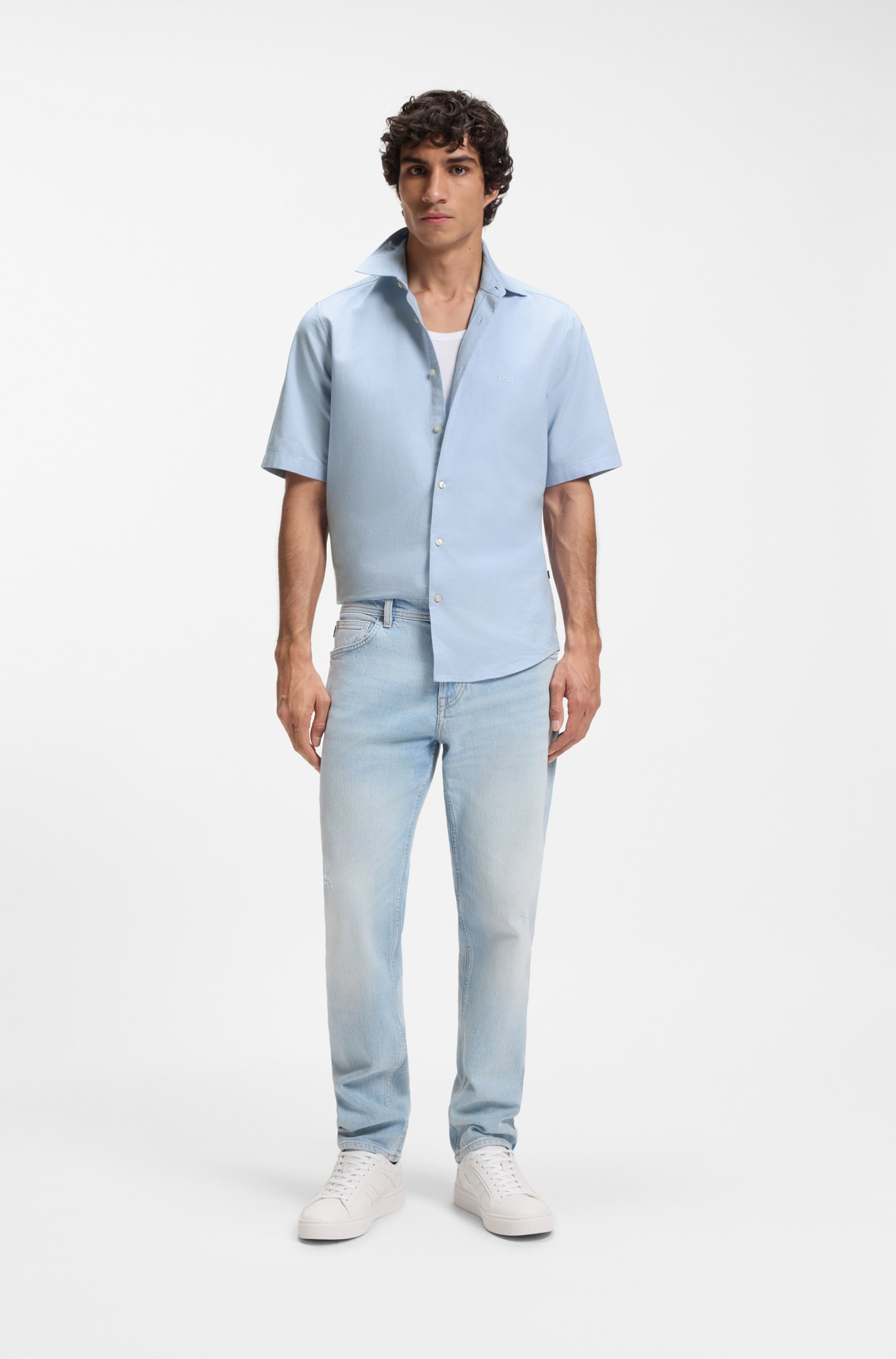 BOSS ORANGE Kurzarmhemd »Rash« mit tonigem Logo