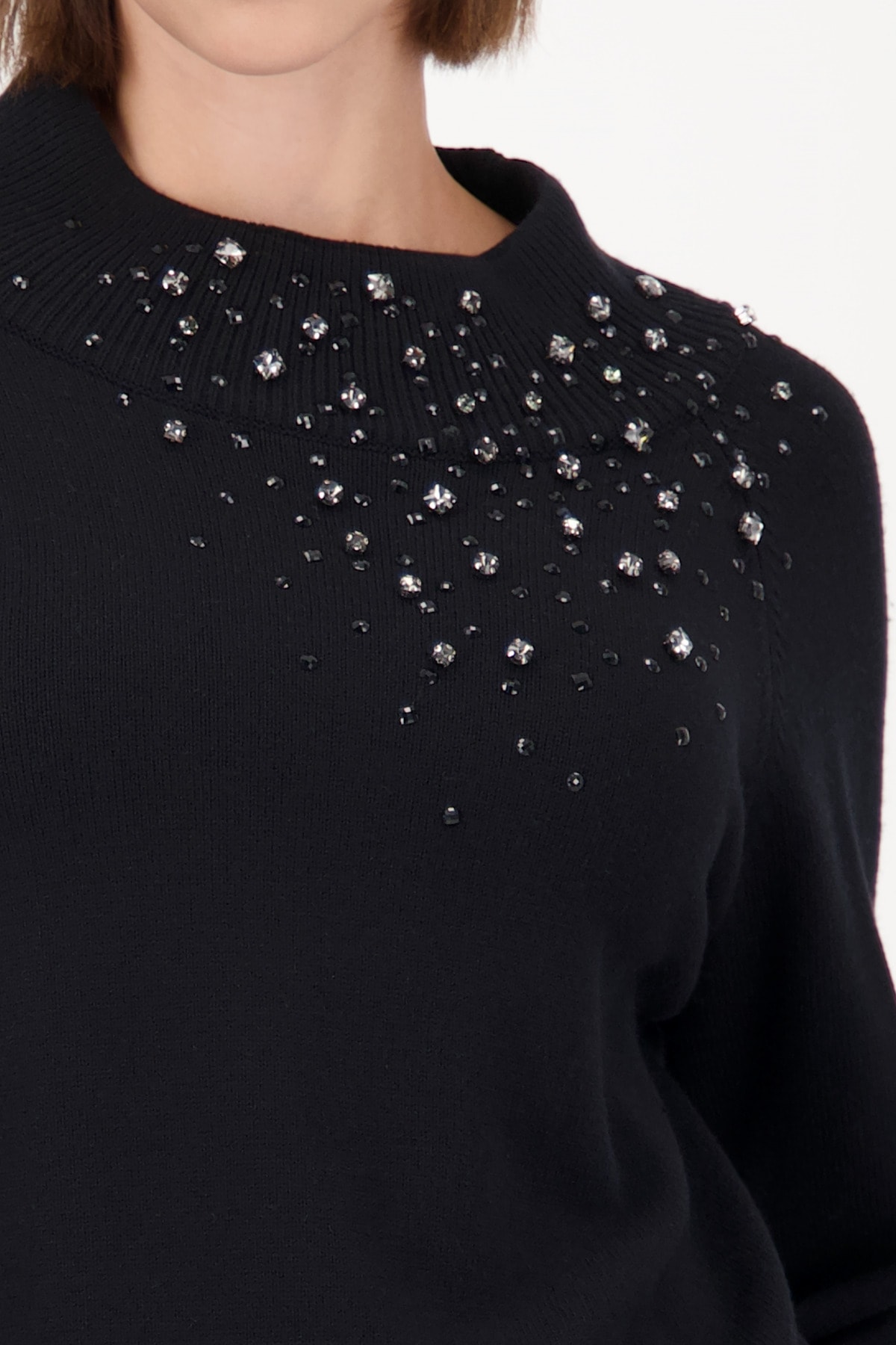 Monari Strickpullover »Pullover Schmucksteine« Regular fit mit Stehkragen